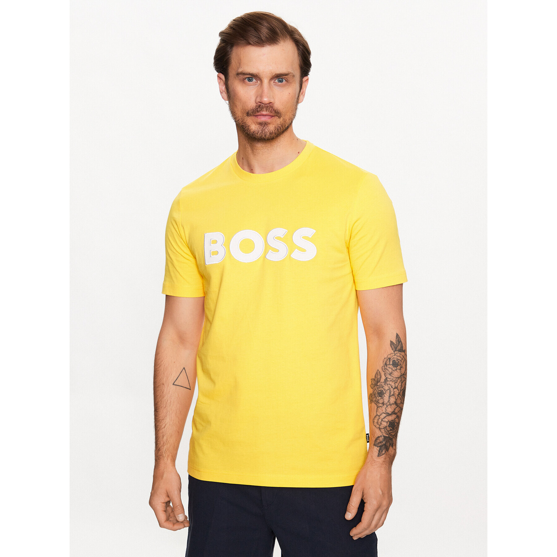 Boss Тишърт 50486200 Жълт Regular Fit - Pepit.bg