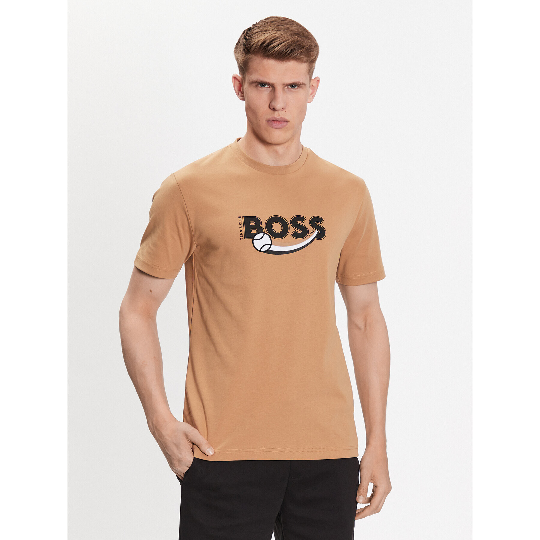 Boss Тишърт 50486205 Бежов Regular Fit - Pepit.bg