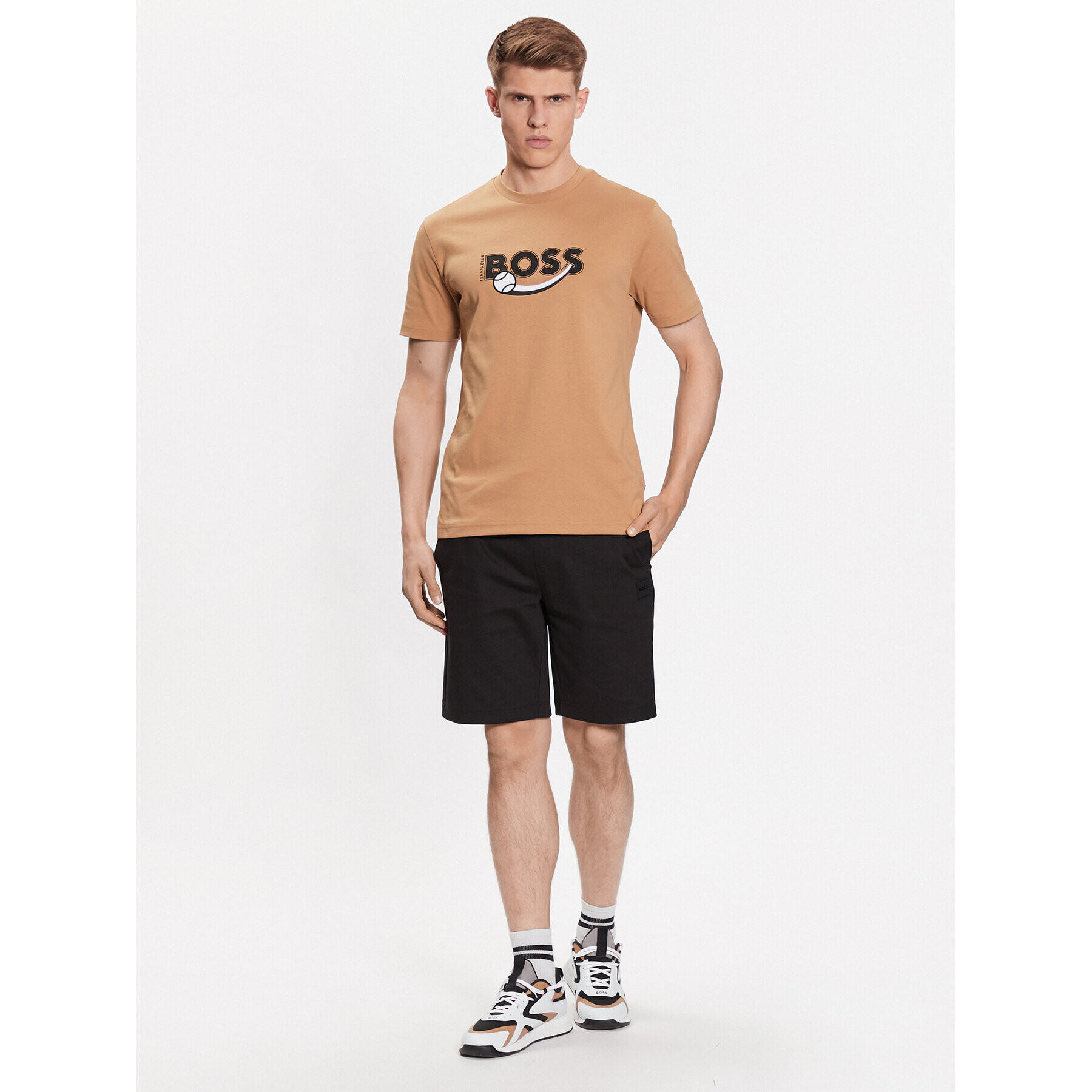 Boss Тишърт 50486205 Бежов Regular Fit - Pepit.bg