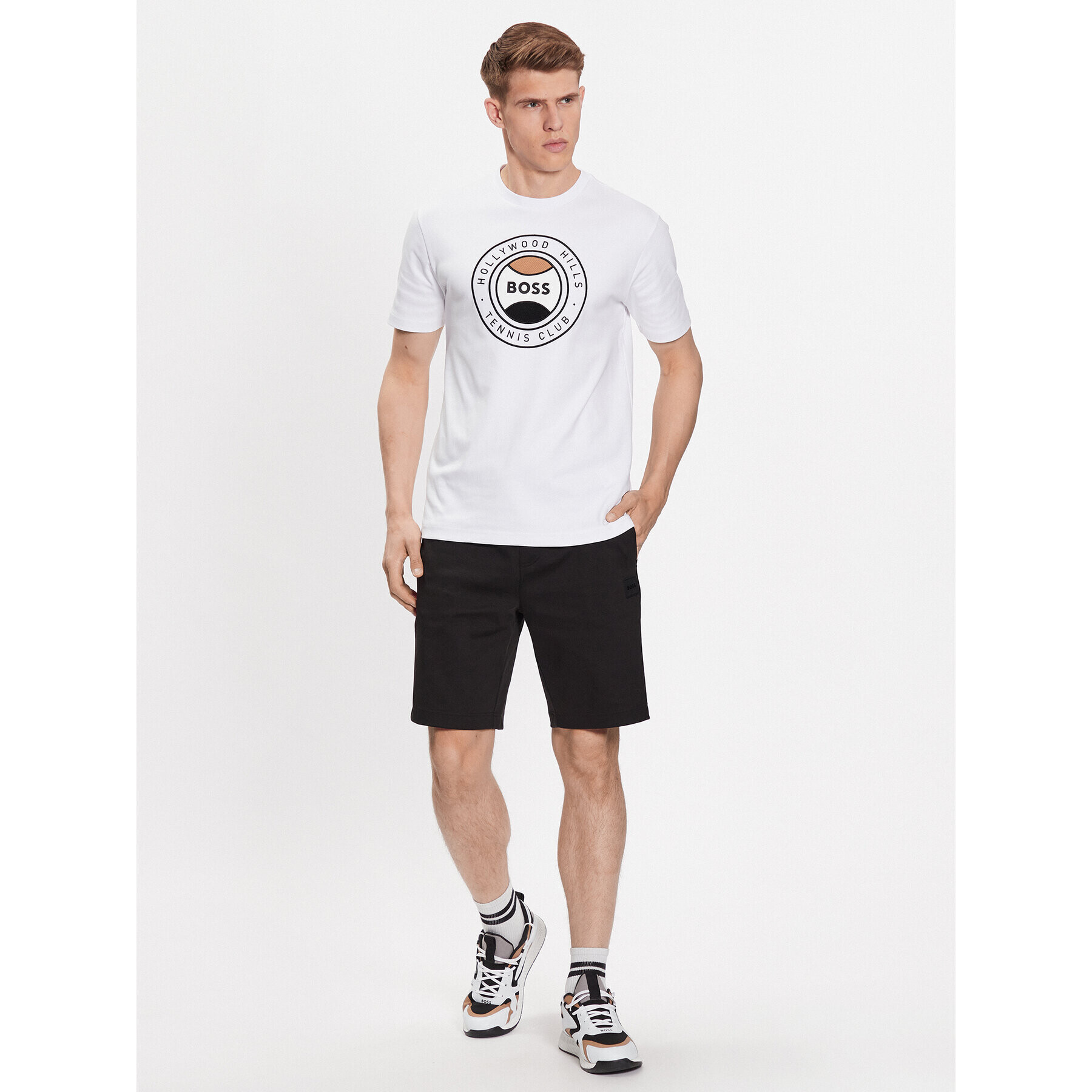 Boss Тишърт 50486205 Бял Regular Fit - Pepit.bg