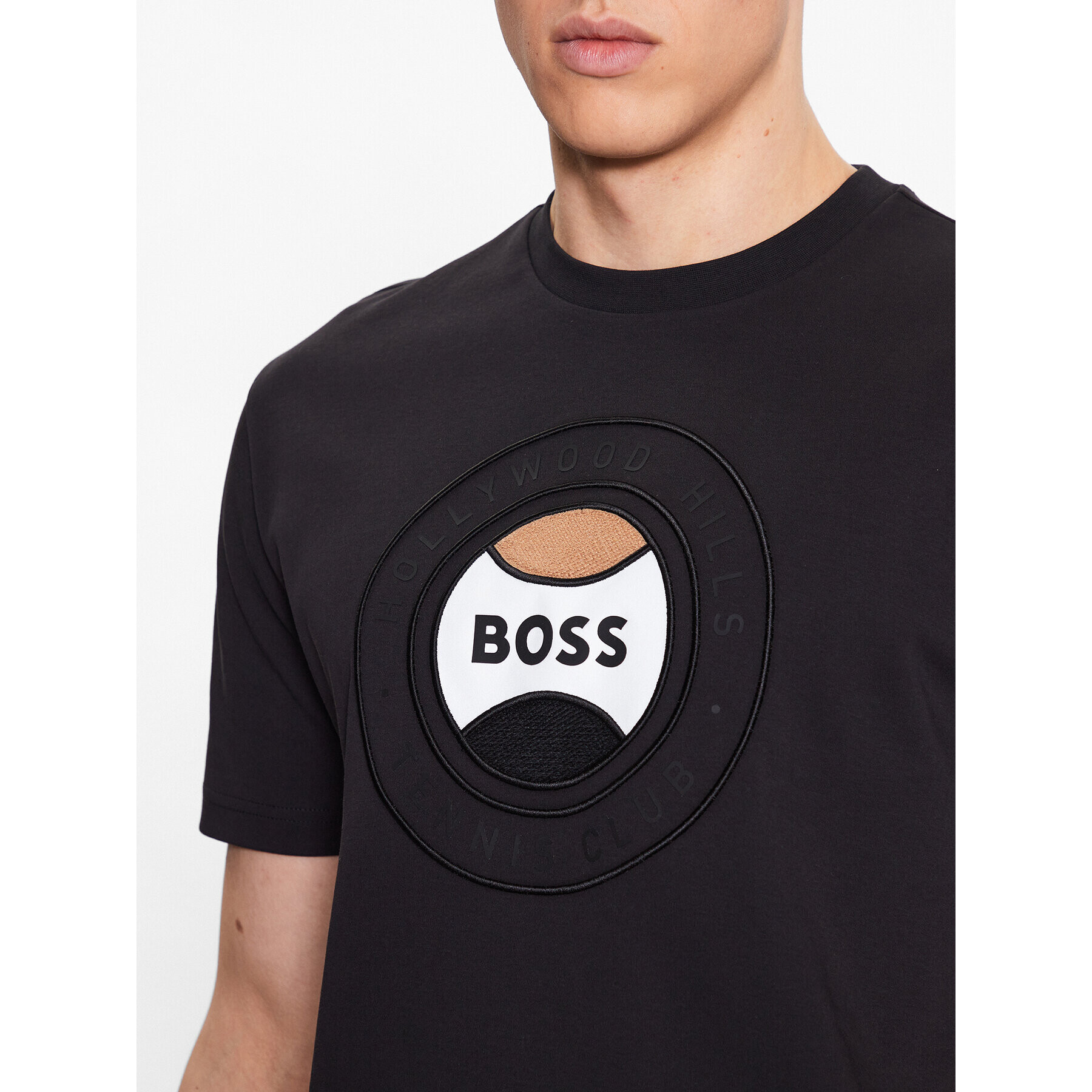 Boss Тишърт 50486205 Черен Regular Fit - Pepit.bg