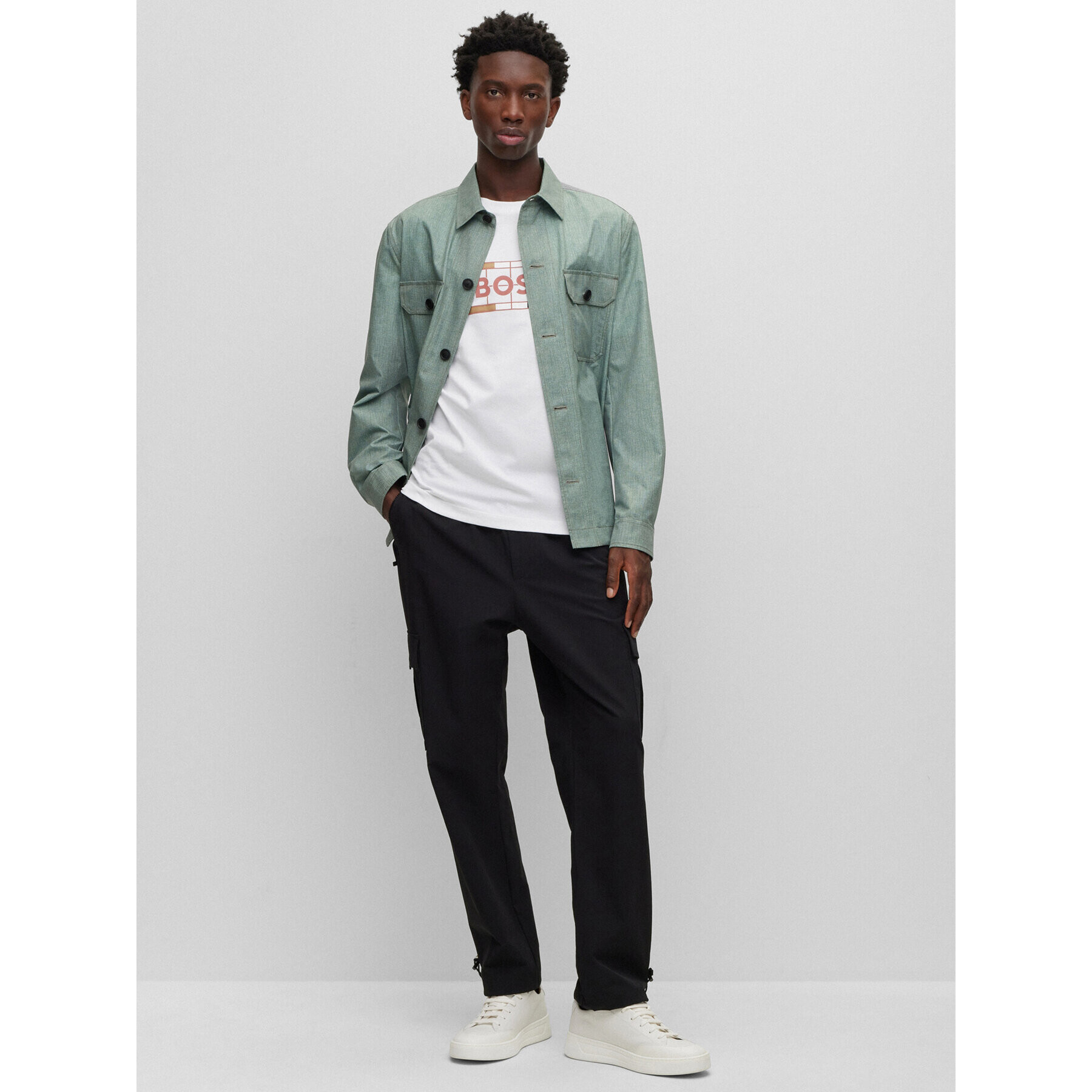 Boss Тишърт 50486210 Бял Slim Fit - Pepit.bg