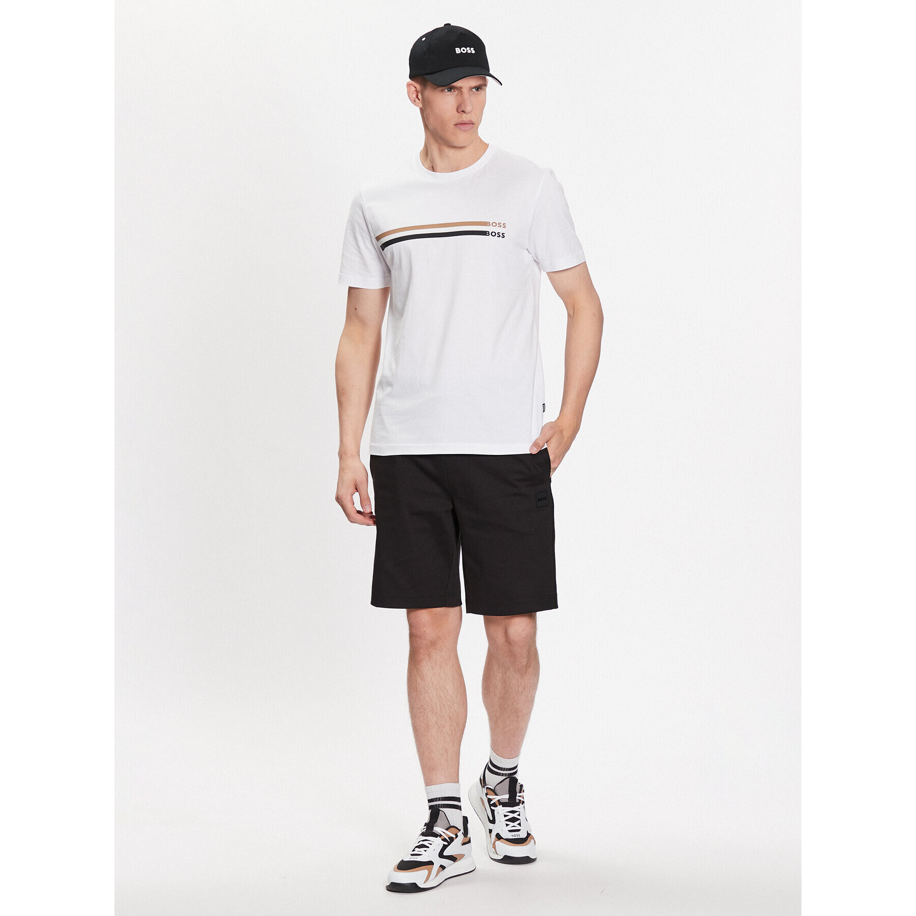 Boss Тишърт Tiburt 50486211 Бял Regular Fit - Pepit.bg