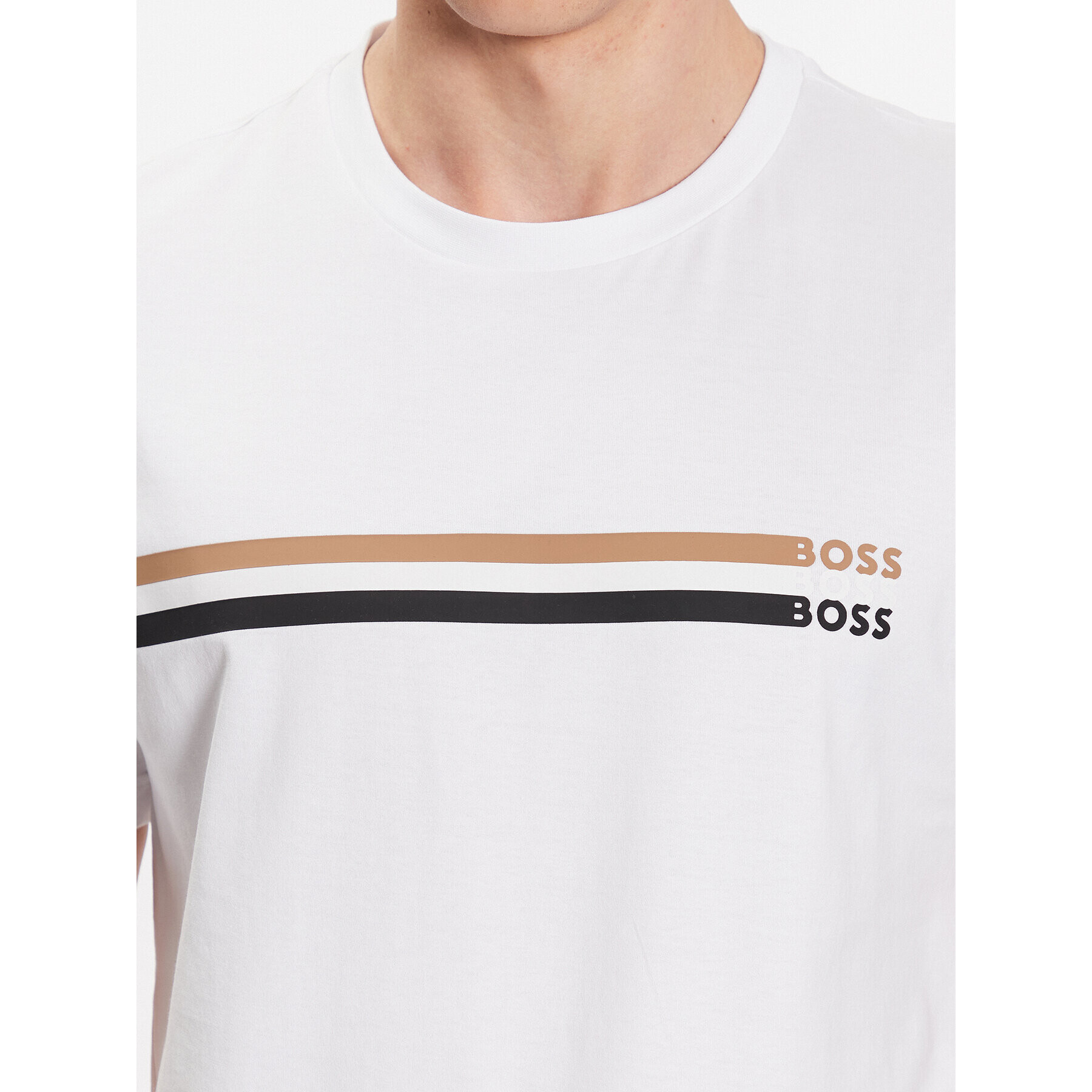 Boss Тишърт Tiburt 50486211 Бял Regular Fit - Pepit.bg