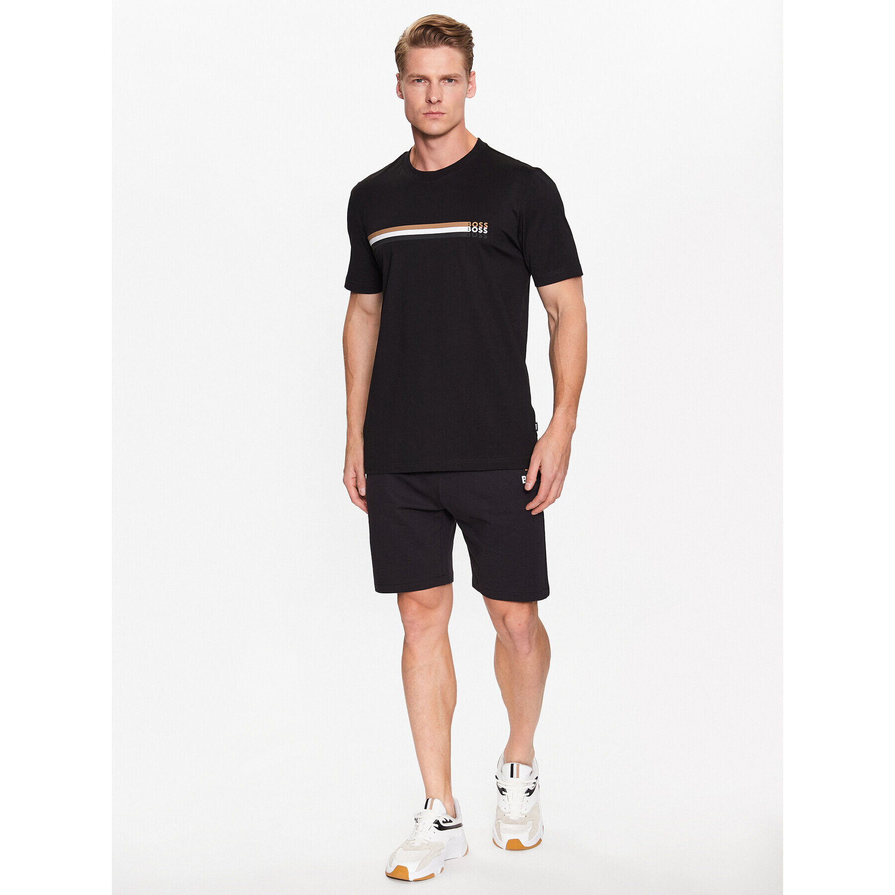 Boss Тишърт 50486211 Черен Regular Fit - Pepit.bg