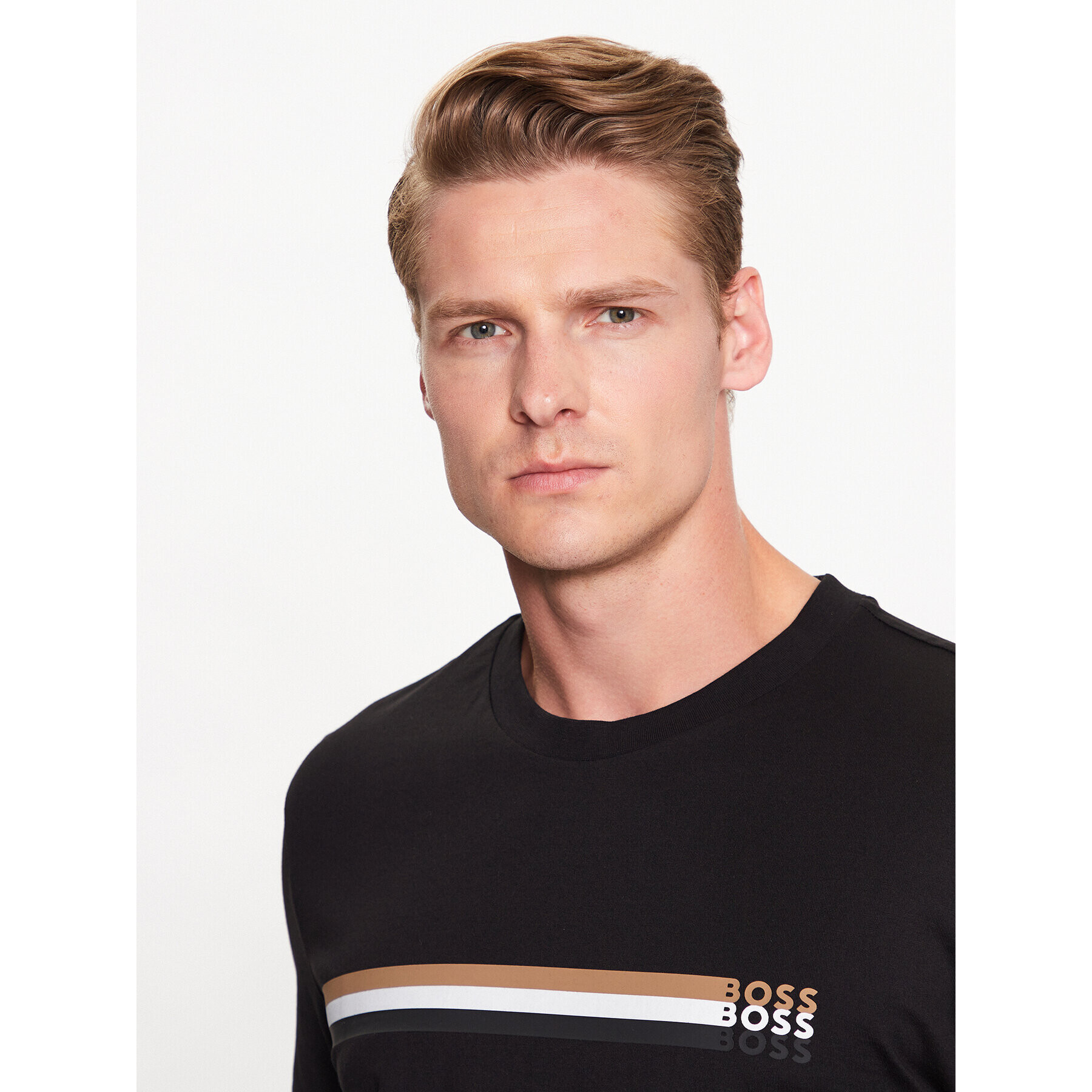 Boss Тишърт 50486211 Черен Regular Fit - Pepit.bg
