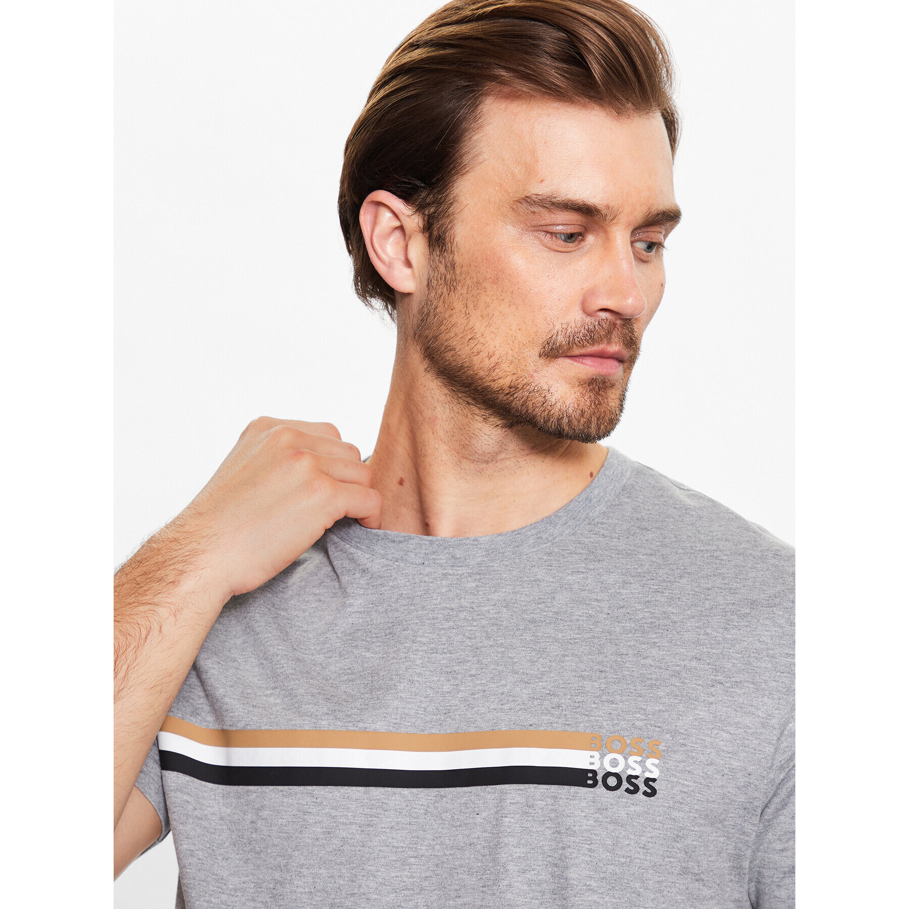 Boss Тишърт 50486211 Сив Regular Fit - Pepit.bg