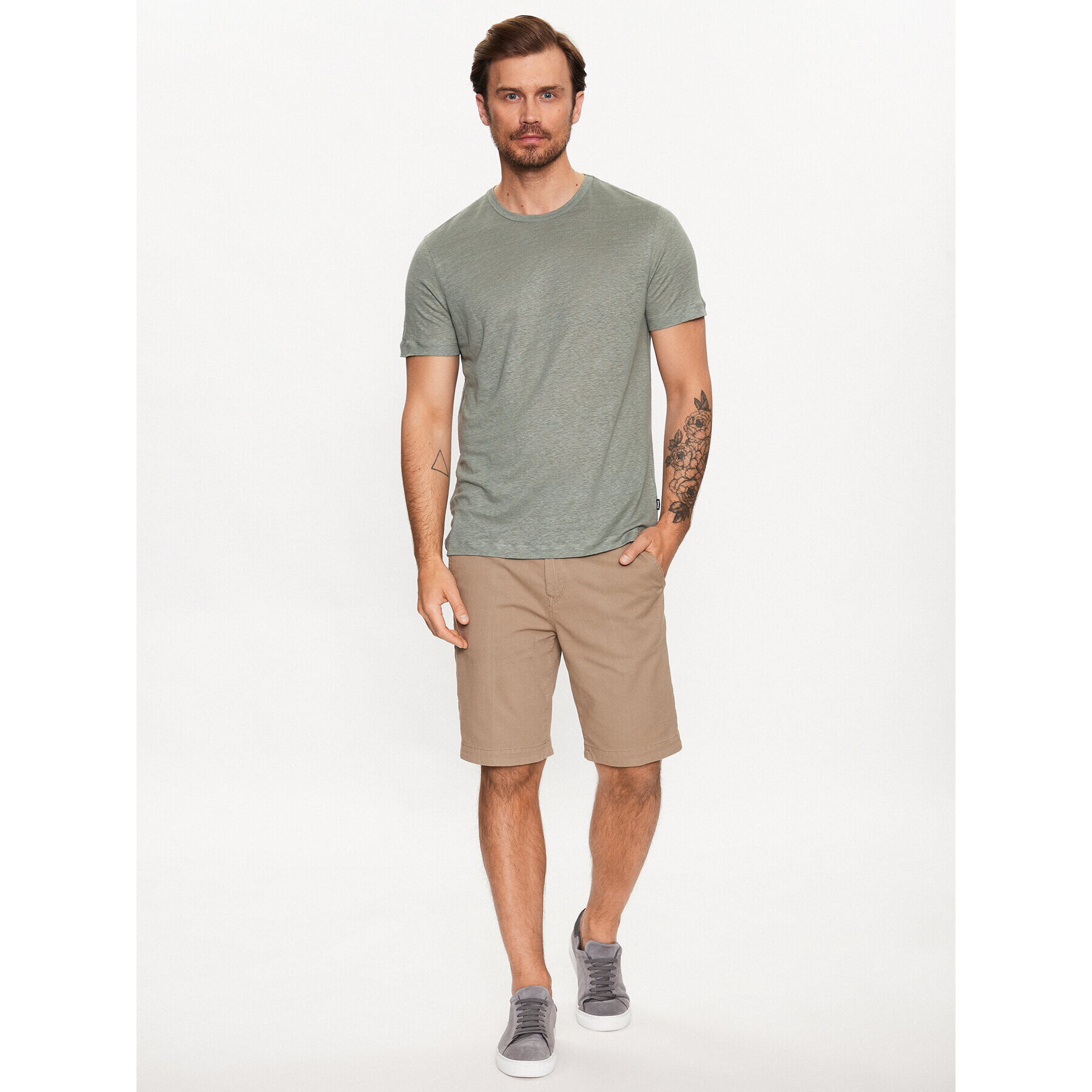 Boss Тишърт 50486212 Зелен Regular Fit - Pepit.bg