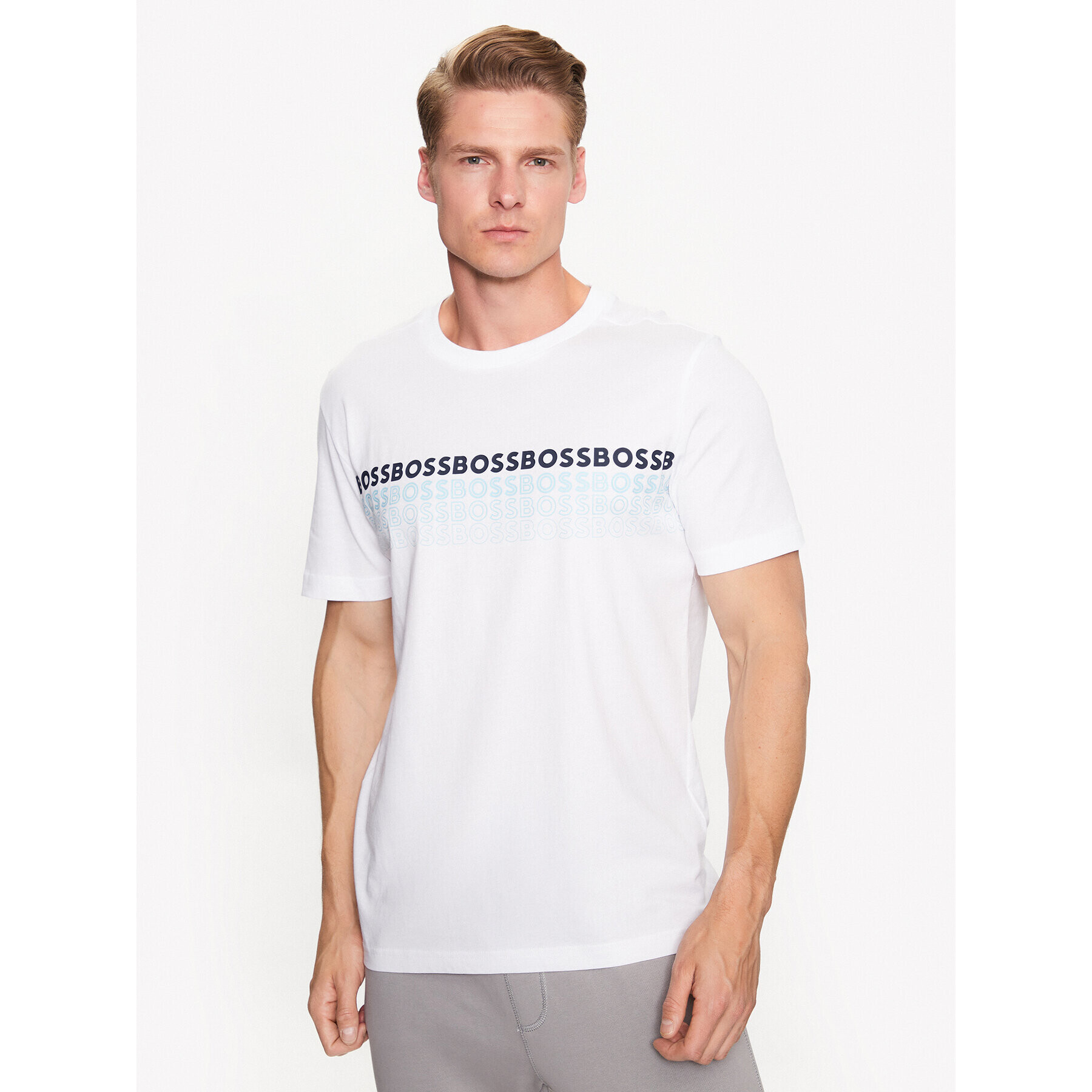 Boss Тишърт 50488785 Бял Regular Fit - Pepit.bg