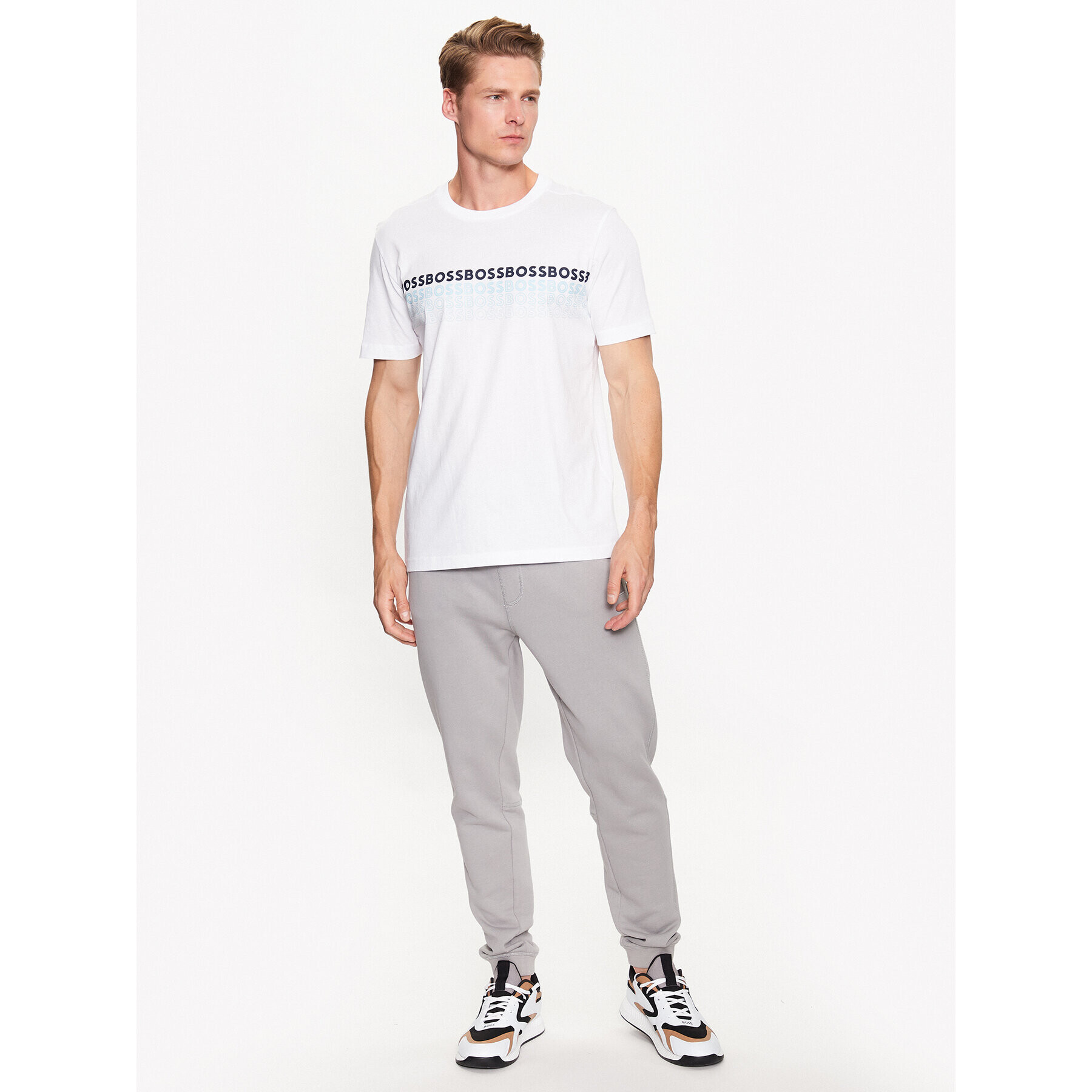 Boss Тишърт 50488785 Бял Regular Fit - Pepit.bg