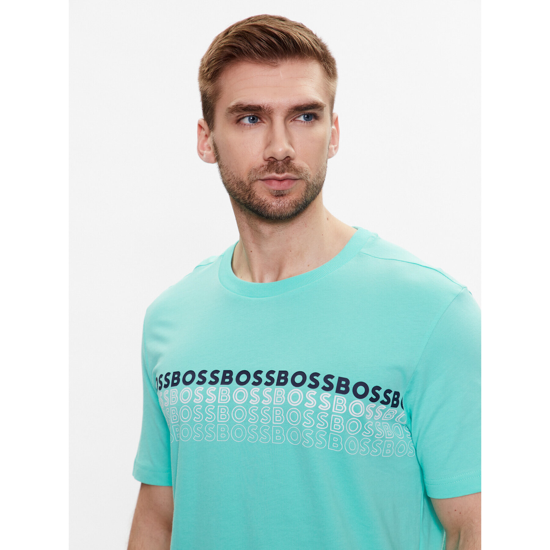 Boss Тишърт 50488785 Зелен Regular Fit - Pepit.bg