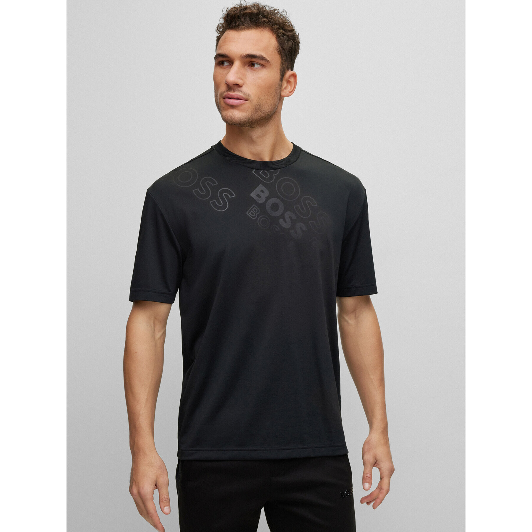 Boss Тишърт 50488788 Черен Relaxed Fit - Pepit.bg