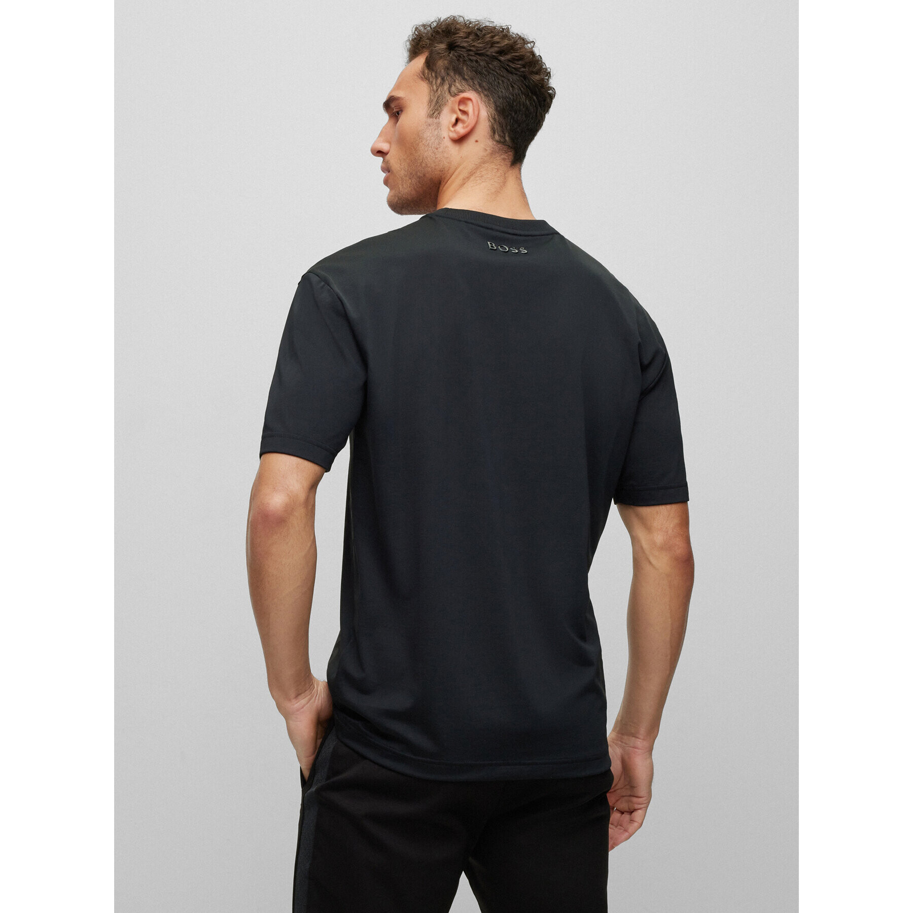 Boss Тишърт 50488788 Черен Relaxed Fit - Pepit.bg