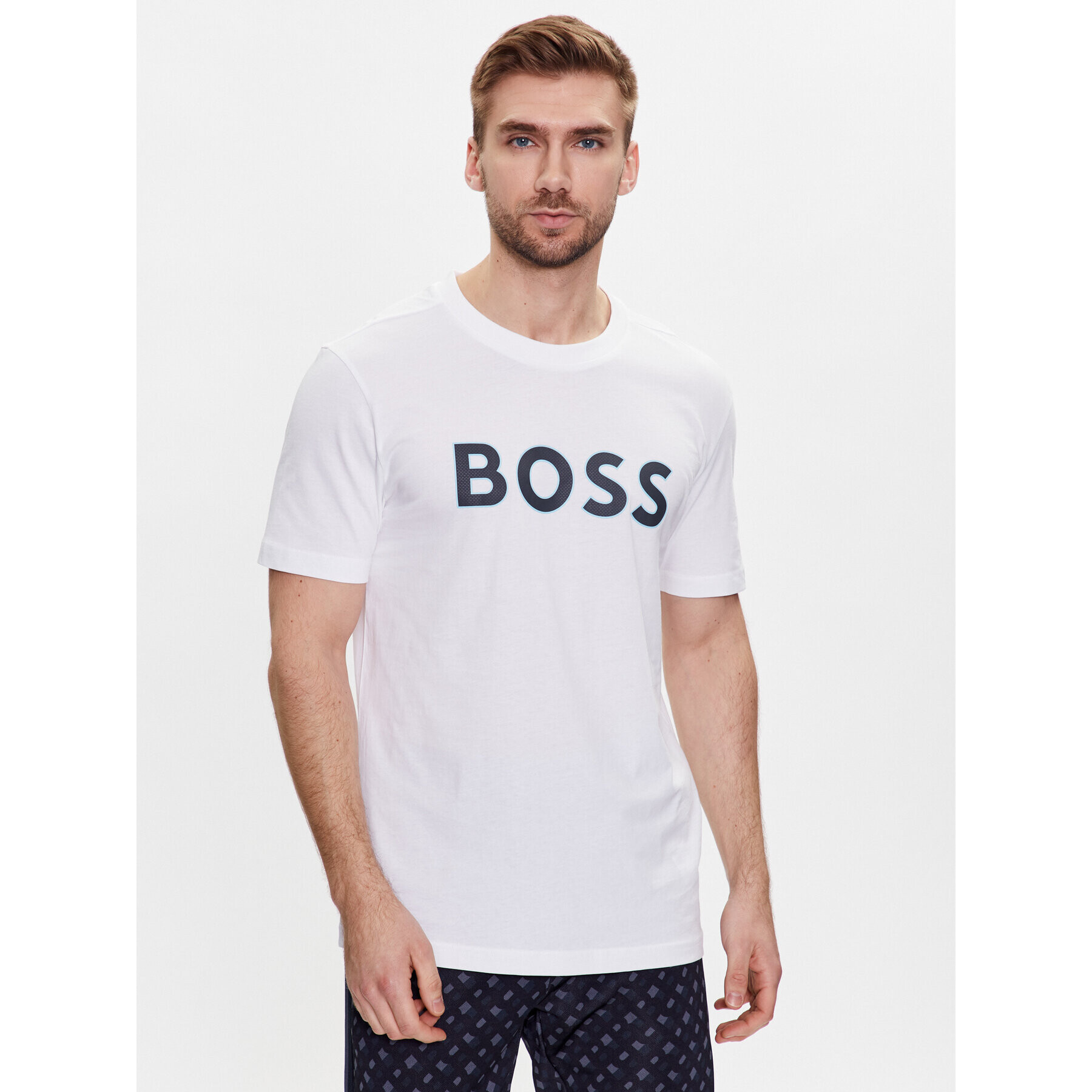 Boss Тишърт 50488793 Бял Regular Fit - Pepit.bg
