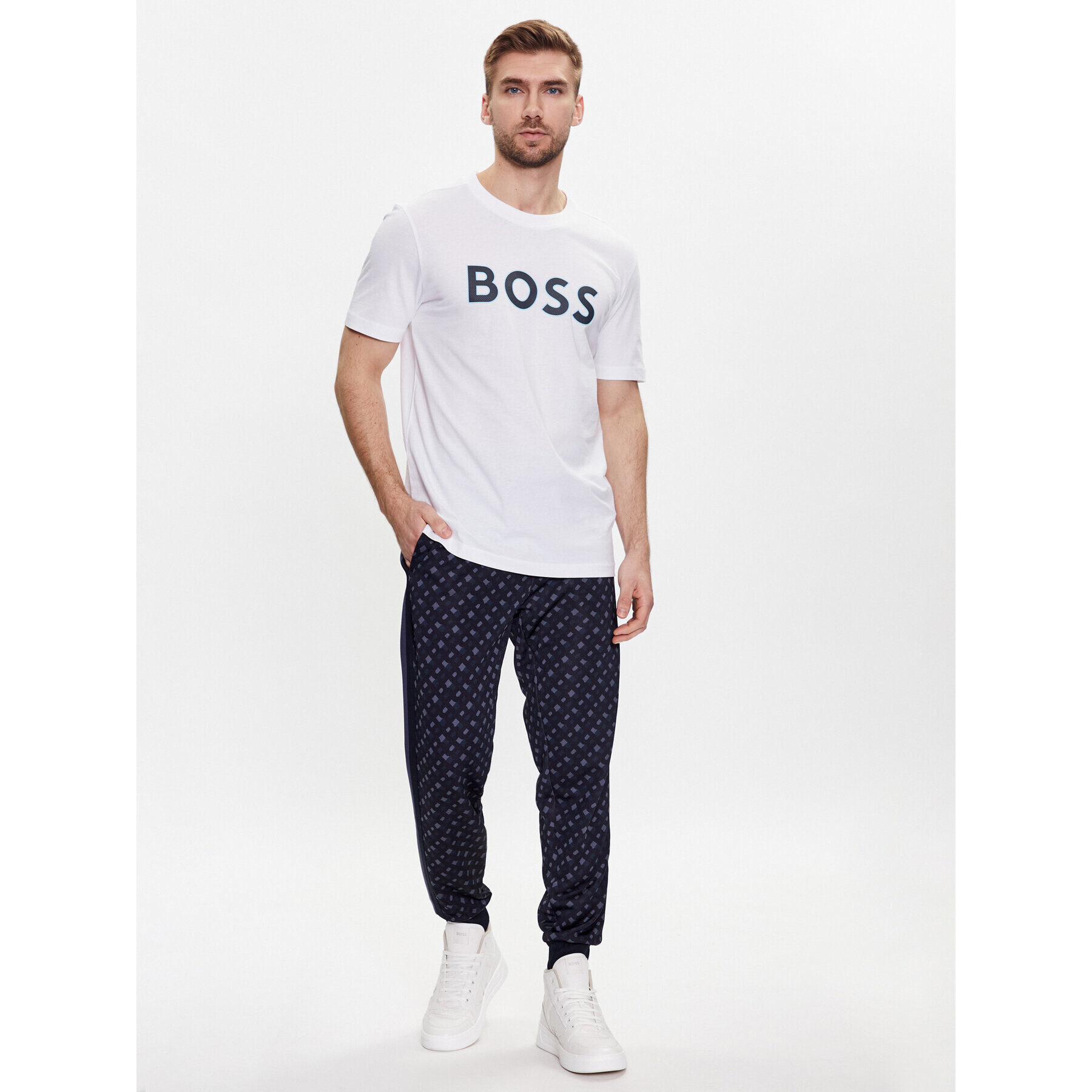 Boss Тишърт 50488793 Бял Regular Fit - Pepit.bg