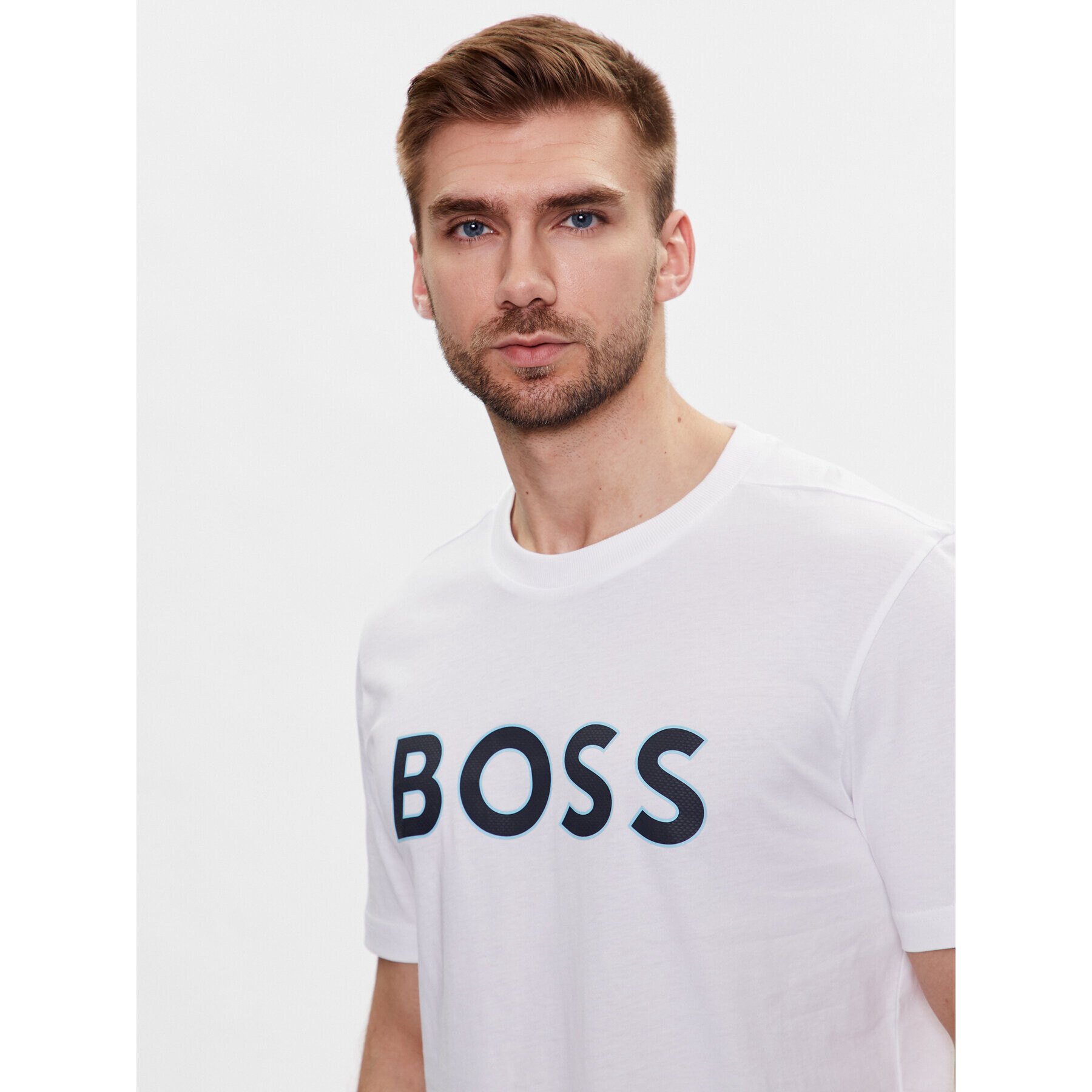 Boss Тишърт 50488793 Бял Regular Fit - Pepit.bg