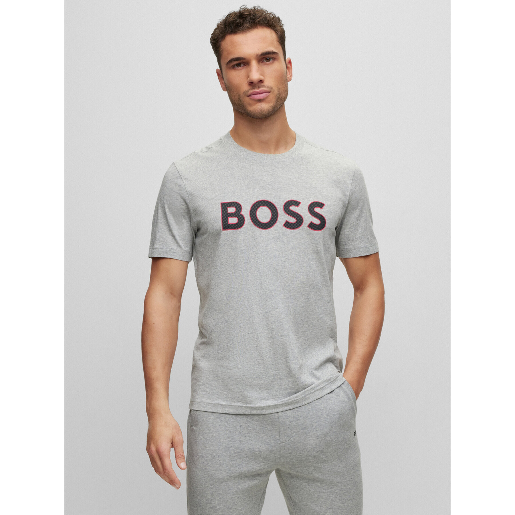 Boss Тишърт 50488793 Сив Regular Fit - Pepit.bg