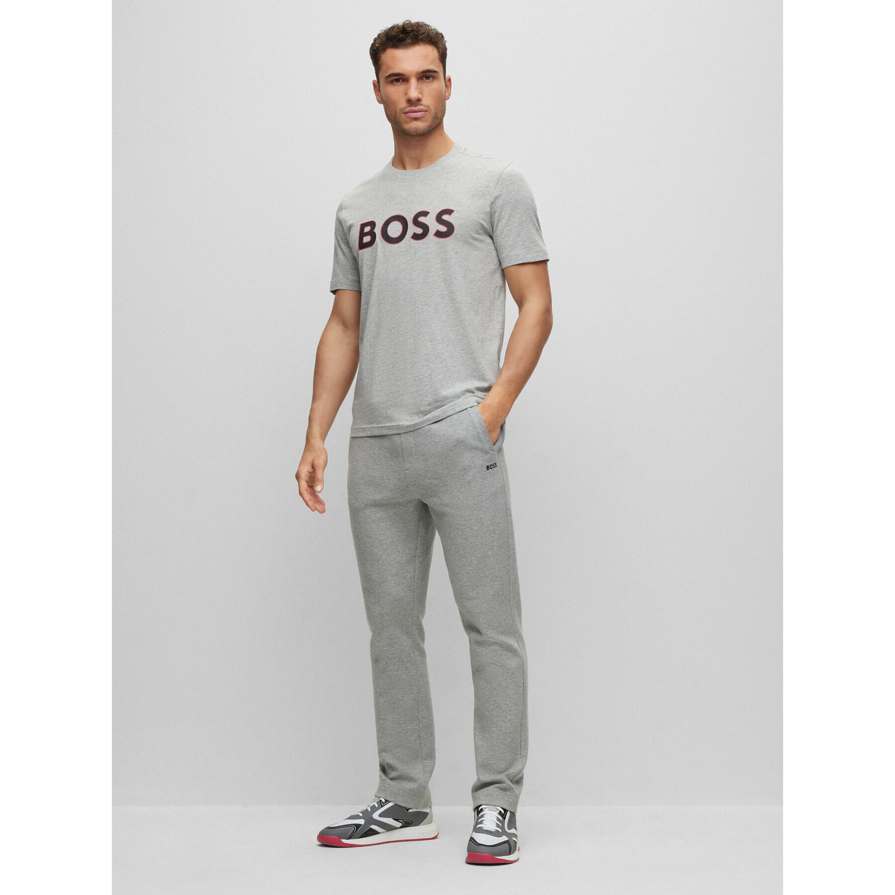 Boss Тишърт 50488793 Сив Regular Fit - Pepit.bg