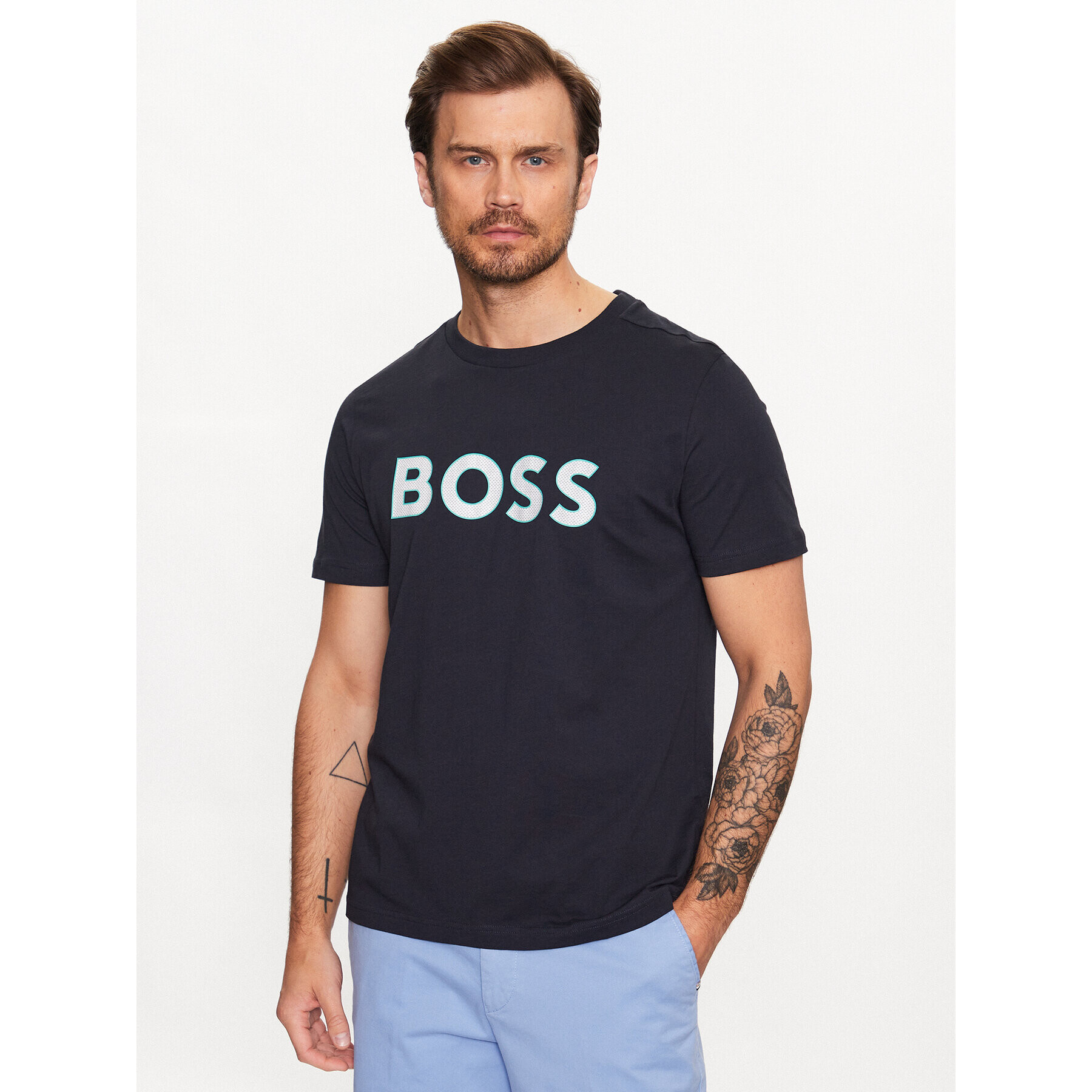 Boss Тишърт 50488793 Тъмносин Regular Fit - Pepit.bg