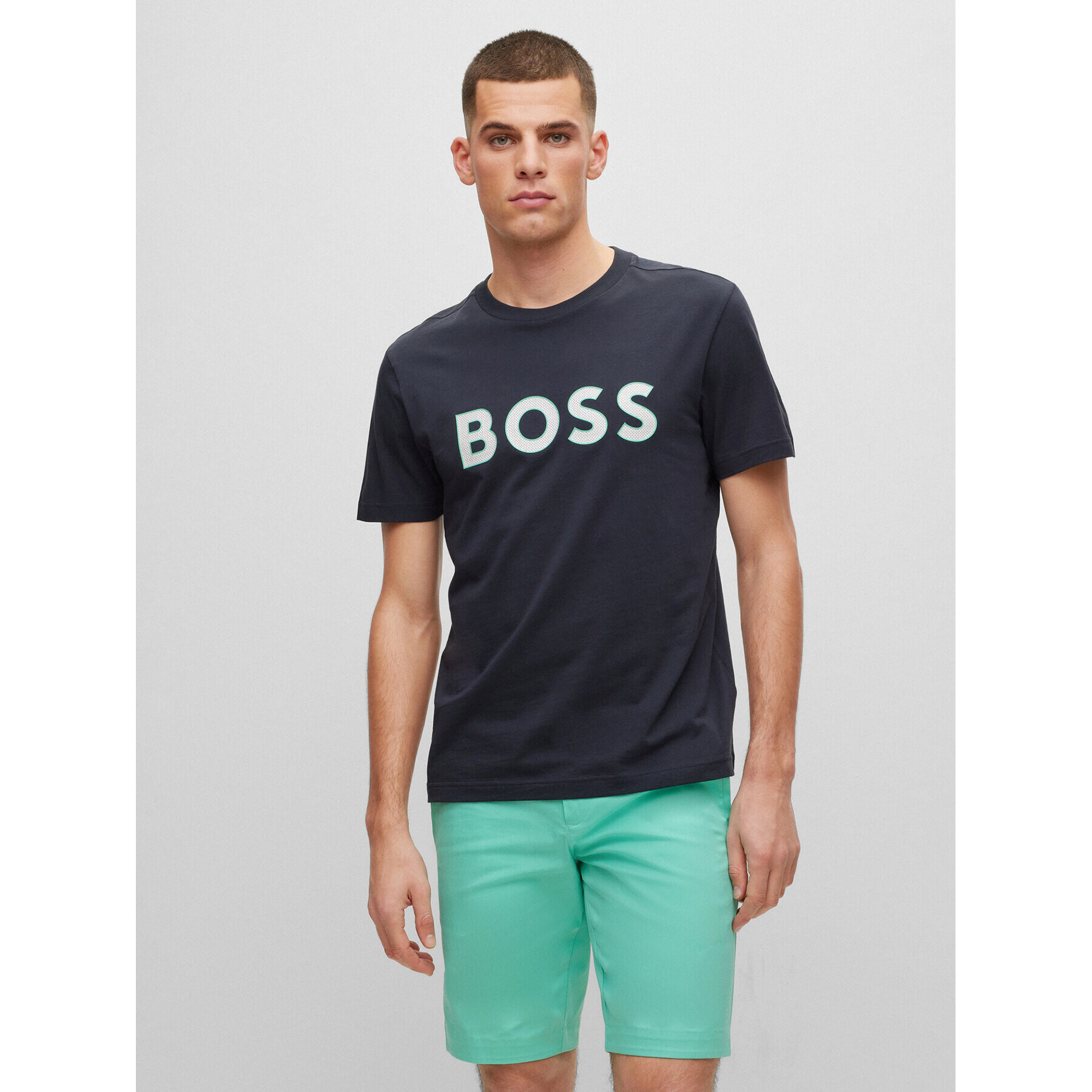 Boss Тишърт 50488793 Тъмносин Regular Fit - Pepit.bg