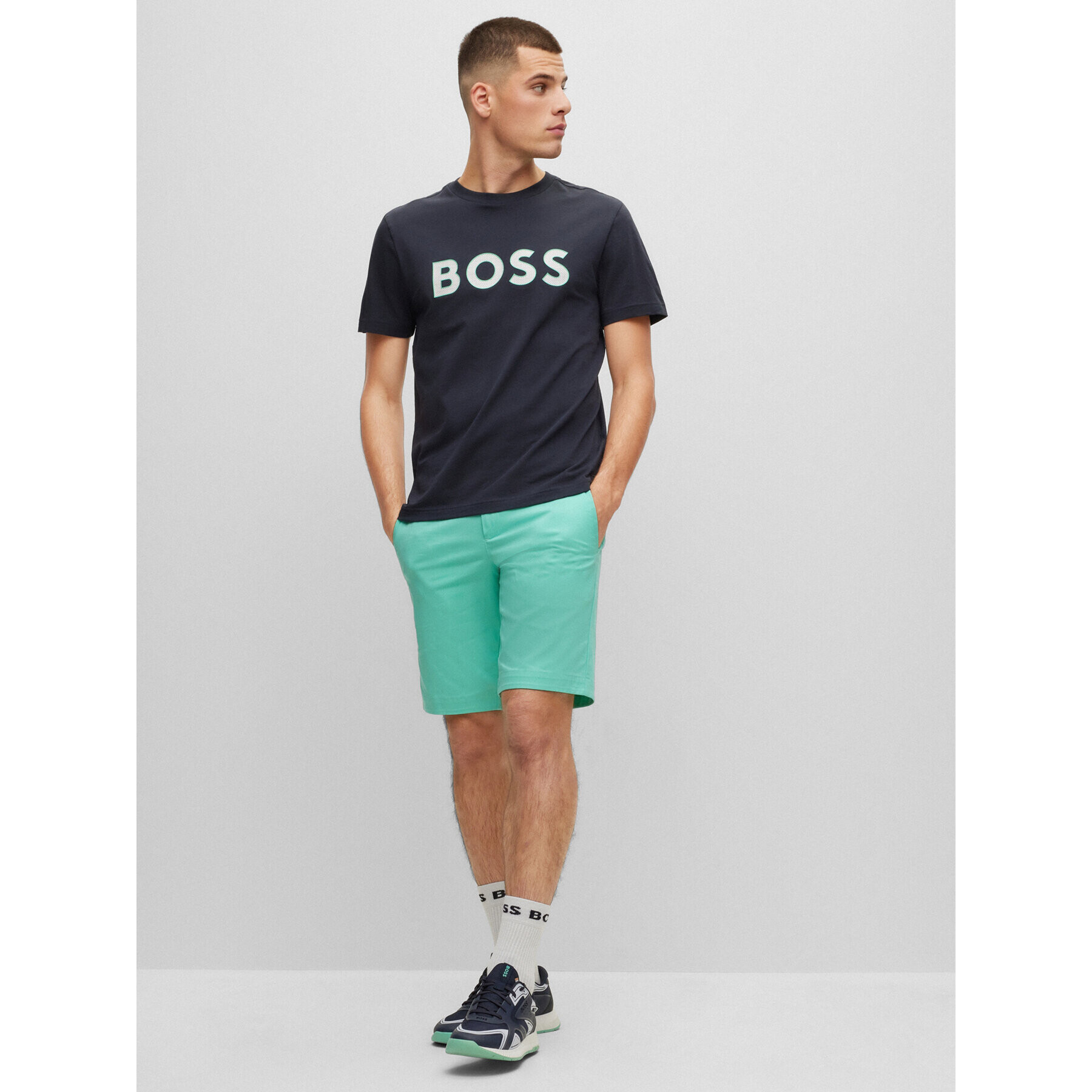 Boss Тишърт 50488793 Тъмносин Regular Fit - Pepit.bg