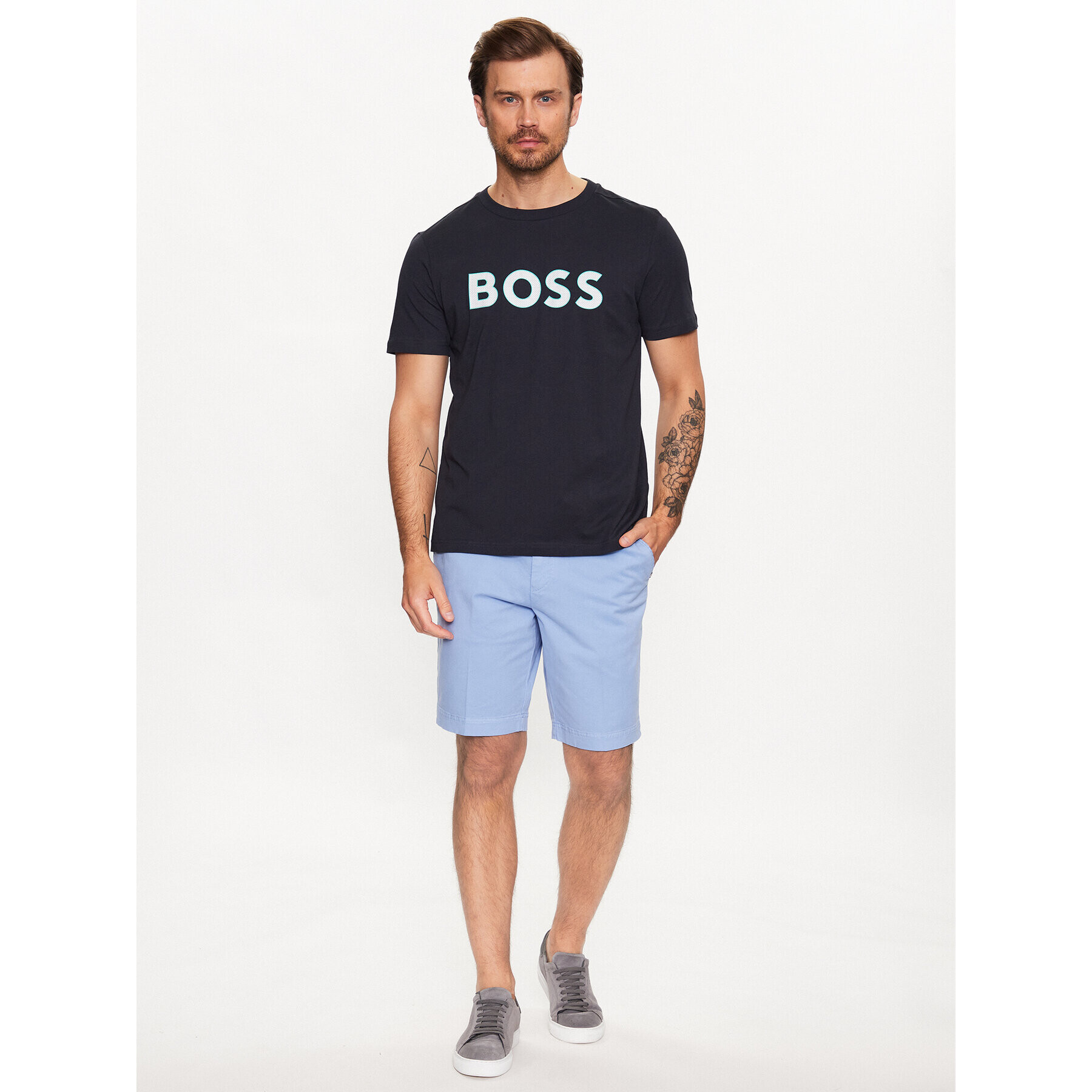 Boss Тишърт 50488793 Тъмносин Regular Fit - Pepit.bg