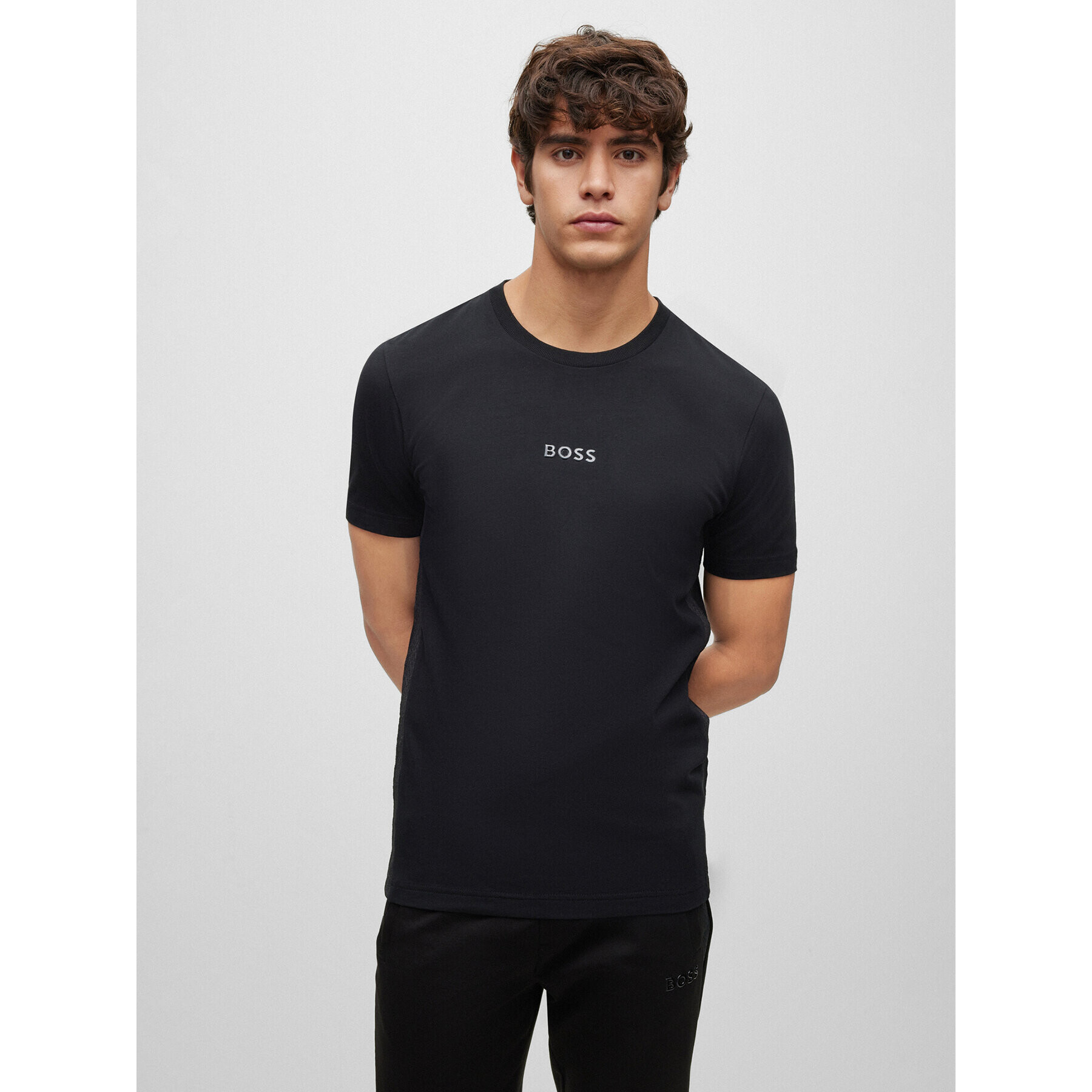 Boss Тишърт 50488794 Черен Regular Fit - Pepit.bg