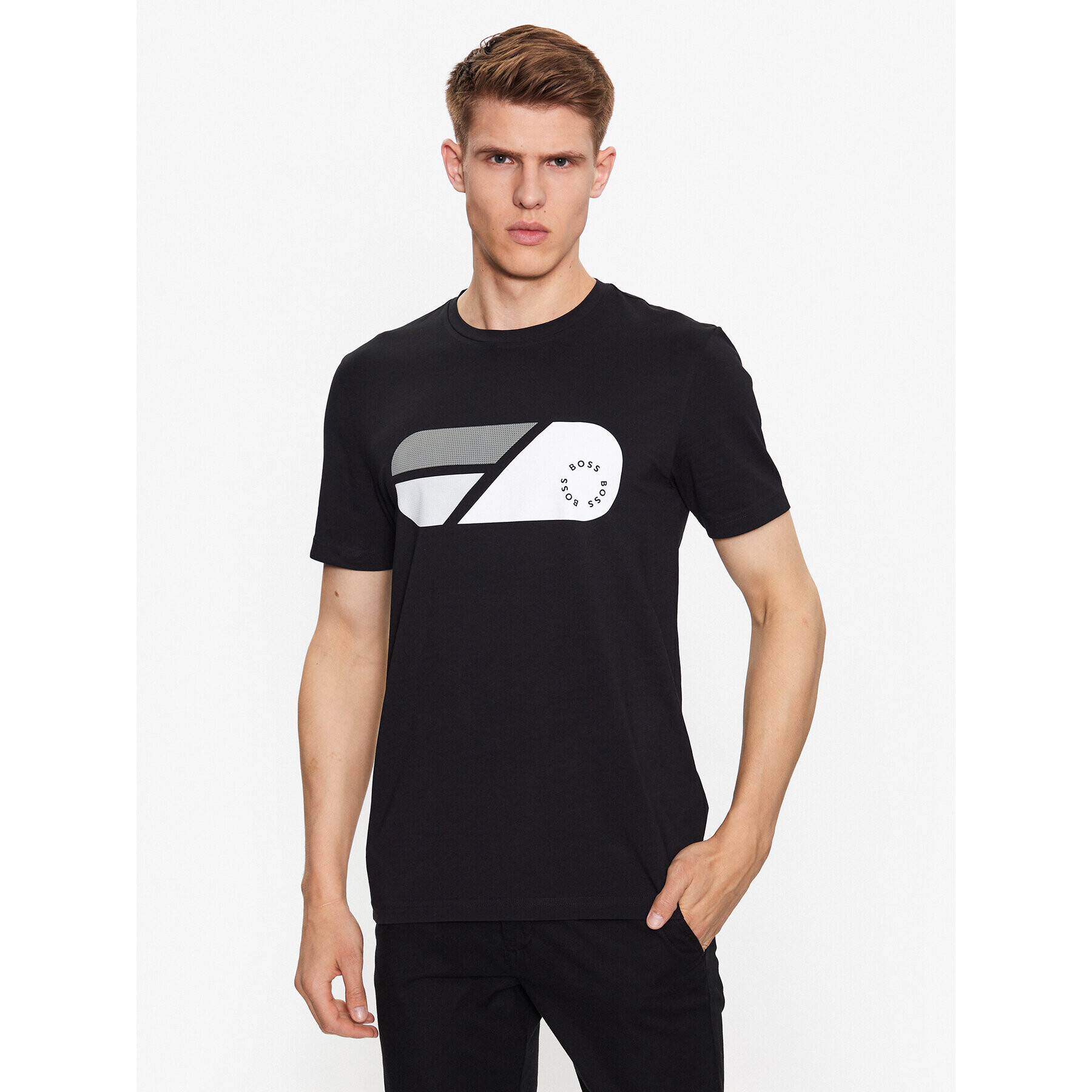 Boss Тишърт 50488797 Черен Regular Fit - Pepit.bg