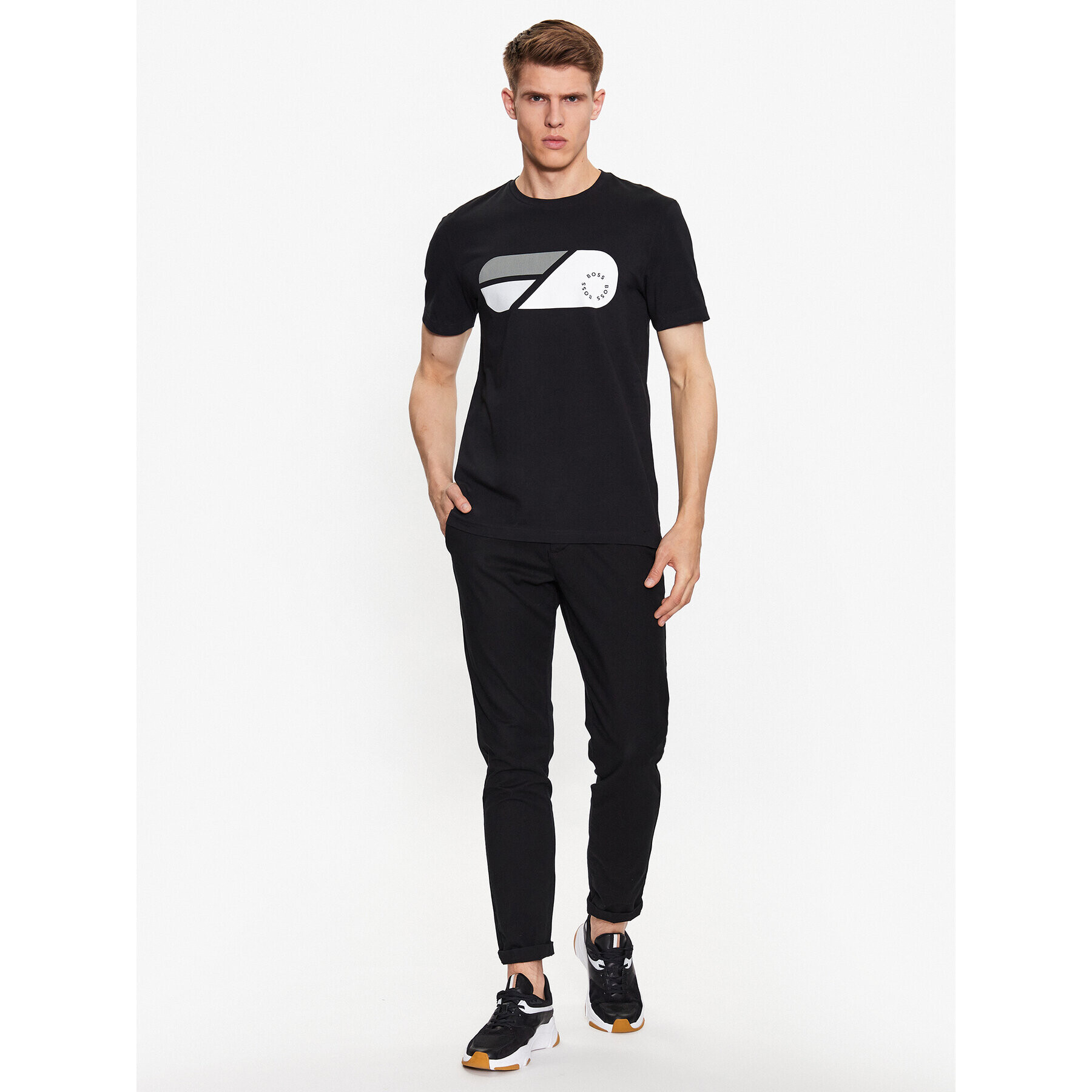 Boss Тишърт 50488797 Черен Regular Fit - Pepit.bg