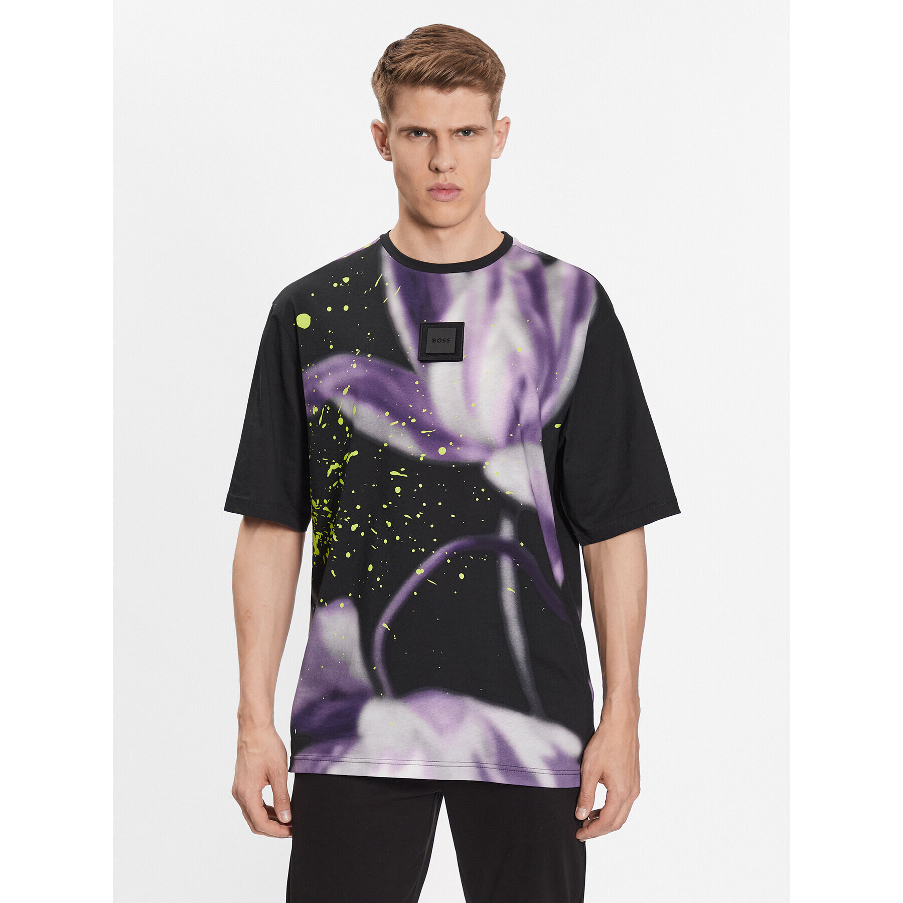 Boss Тишърт 50488816 Черен Relaxed Fit - Pepit.bg