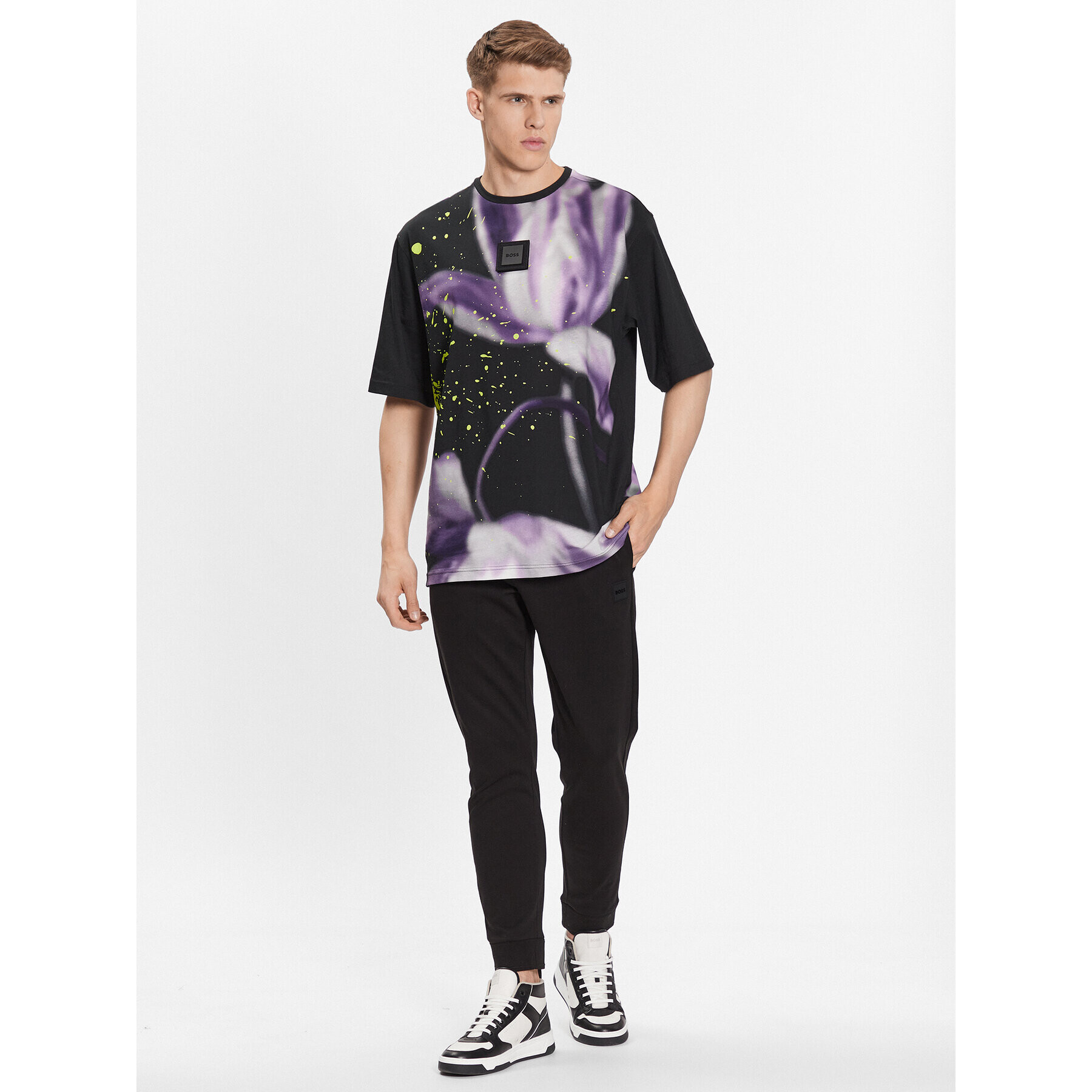 Boss Тишърт 50488816 Черен Relaxed Fit - Pepit.bg