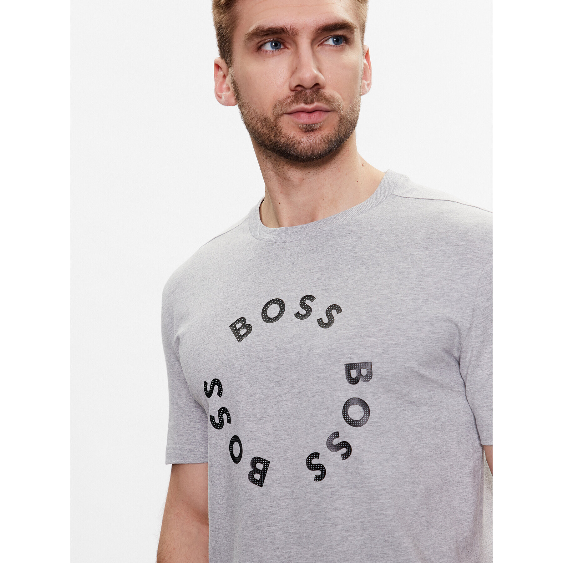 Boss Тишърт 50488831 Сив Regular Fit - Pepit.bg
