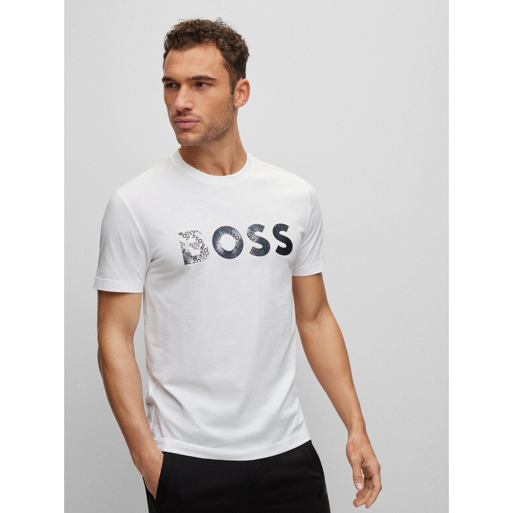 Boss Тишърт 50488833 Бял Regular Fit - Pepit.bg