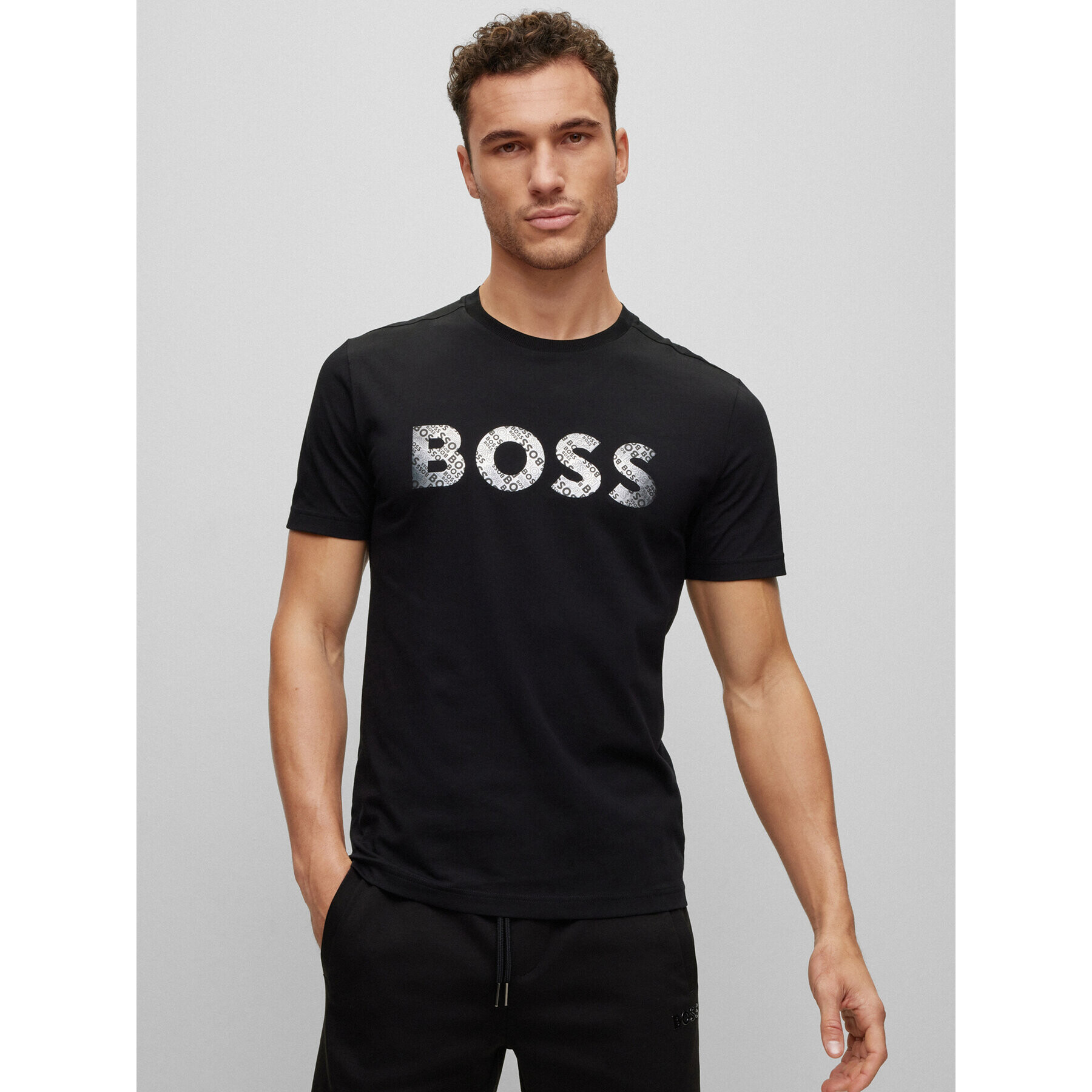 Boss Тишърт 50488833 Черен Regular Fit - Pepit.bg