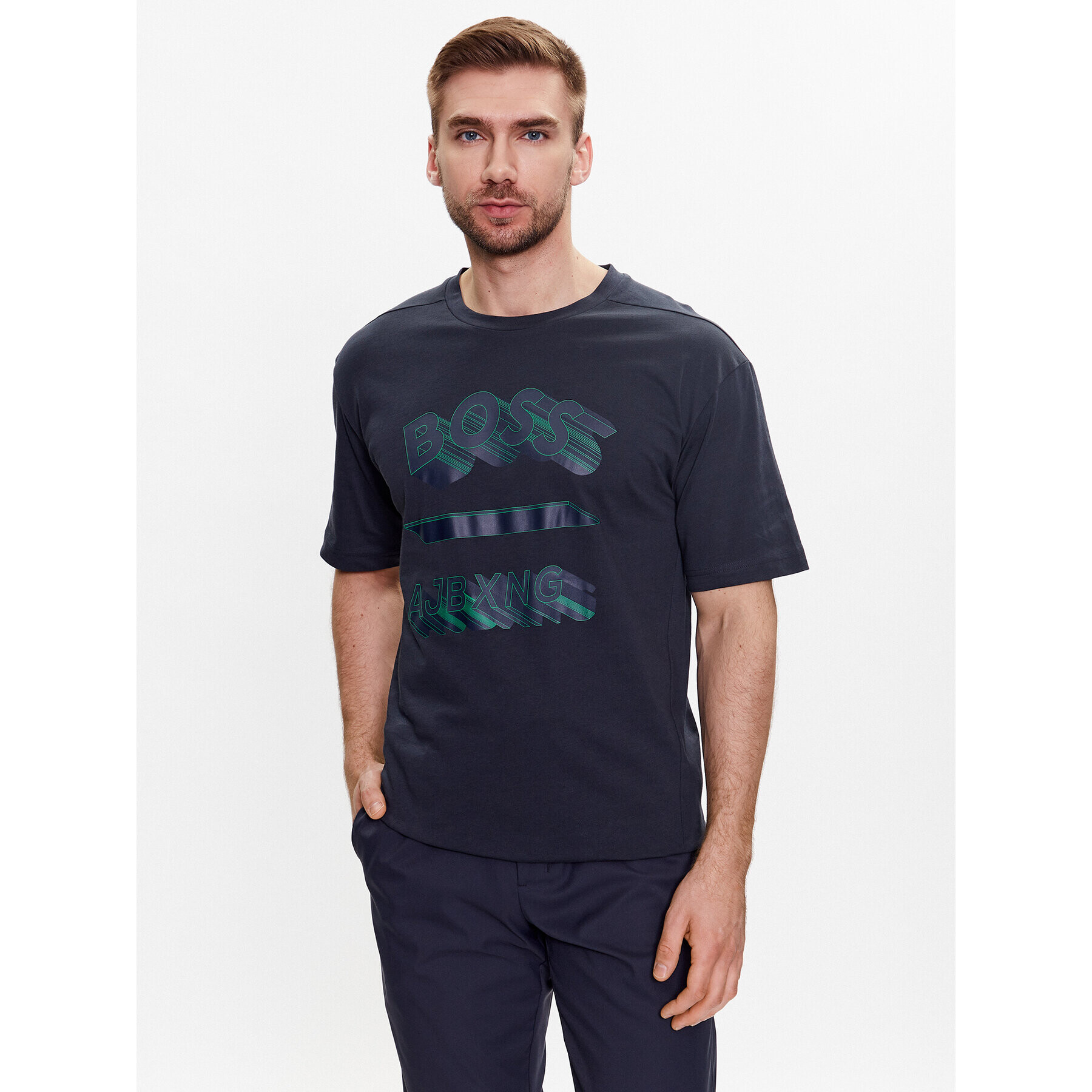 Boss Тишърт Talboa Aj 1 50488834 Тъмносин Relaxed Fit - Pepit.bg