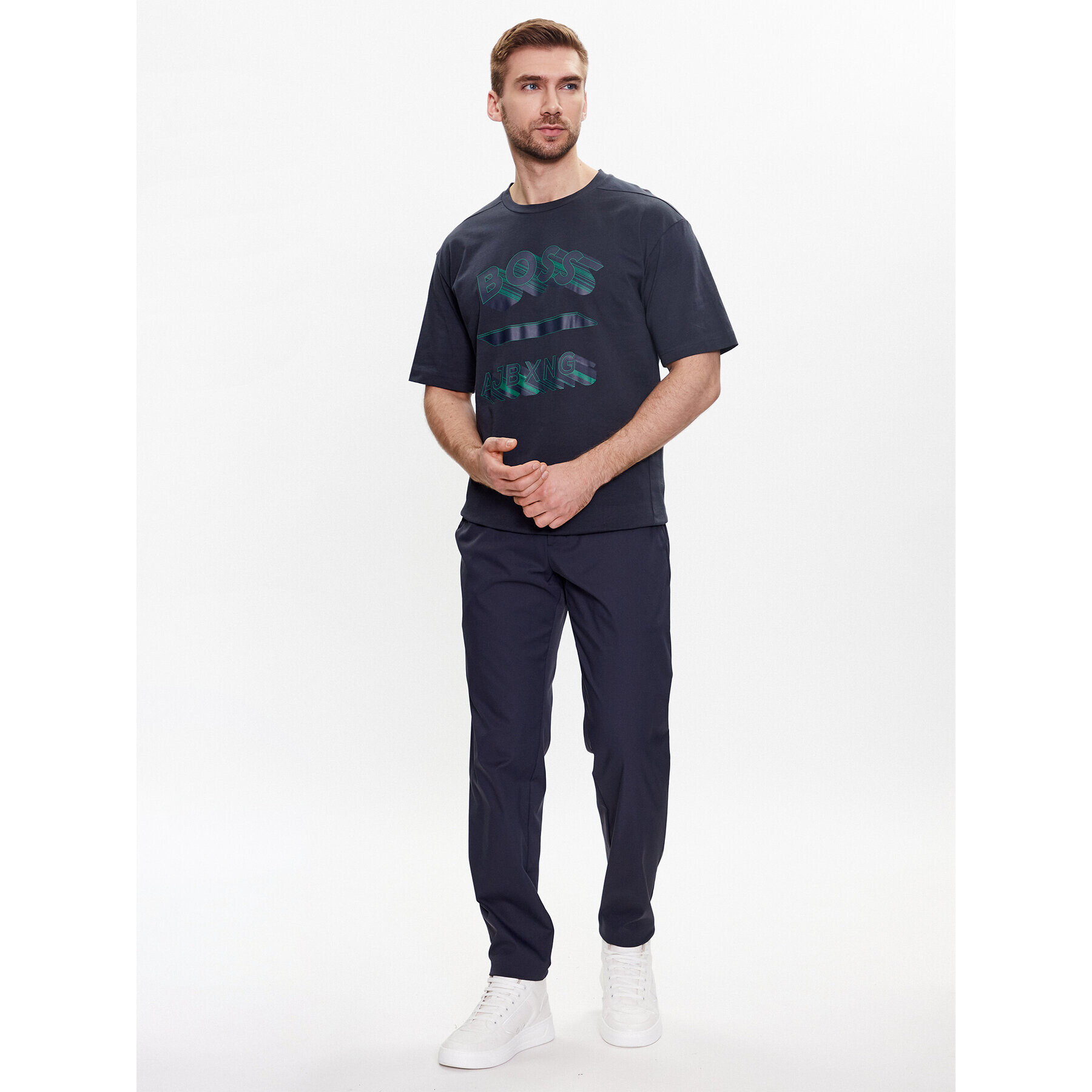 Boss Тишърт Talboa Aj 1 50488834 Тъмносин Relaxed Fit - Pepit.bg