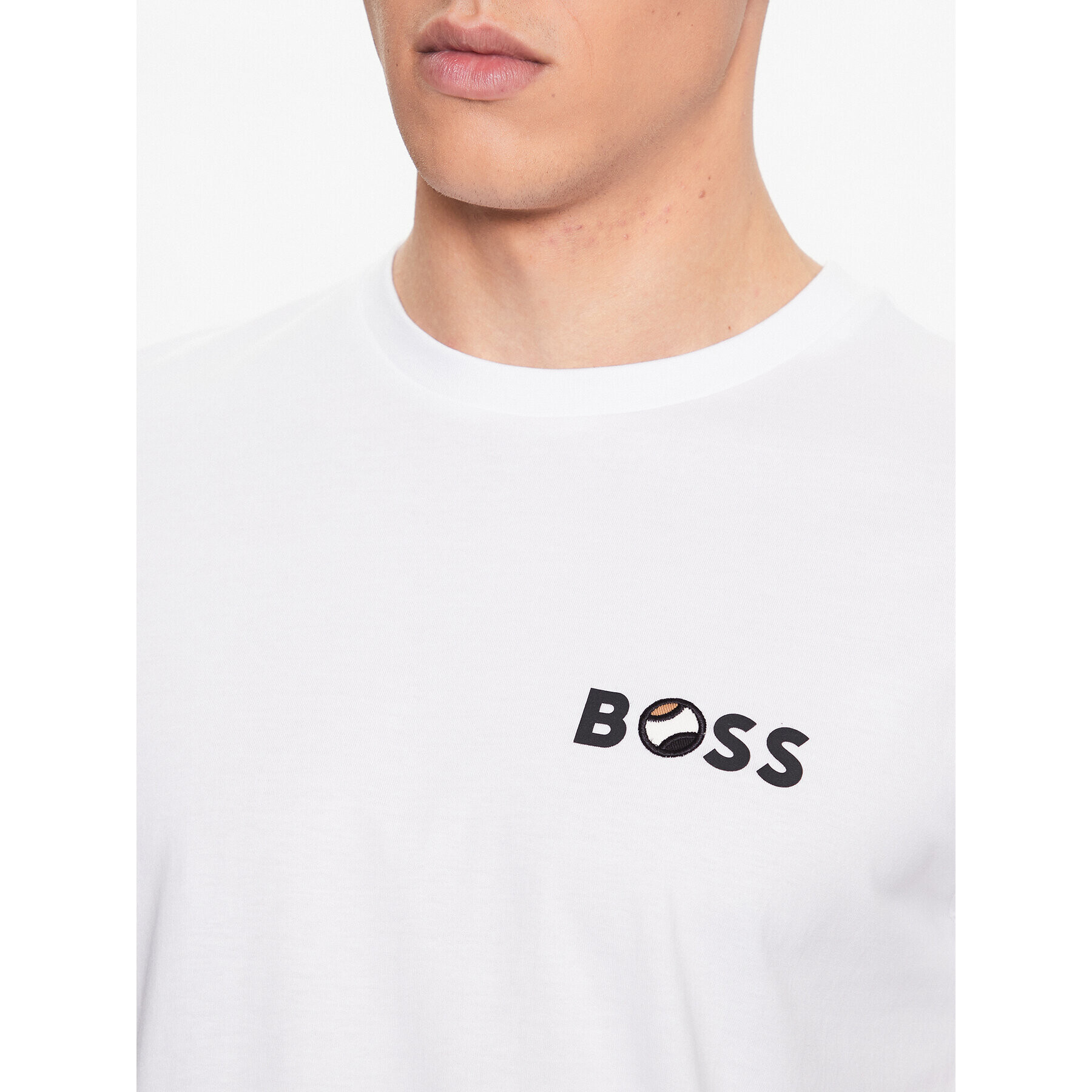 Boss Тишърт 50489420 Бял Regular Fit - Pepit.bg