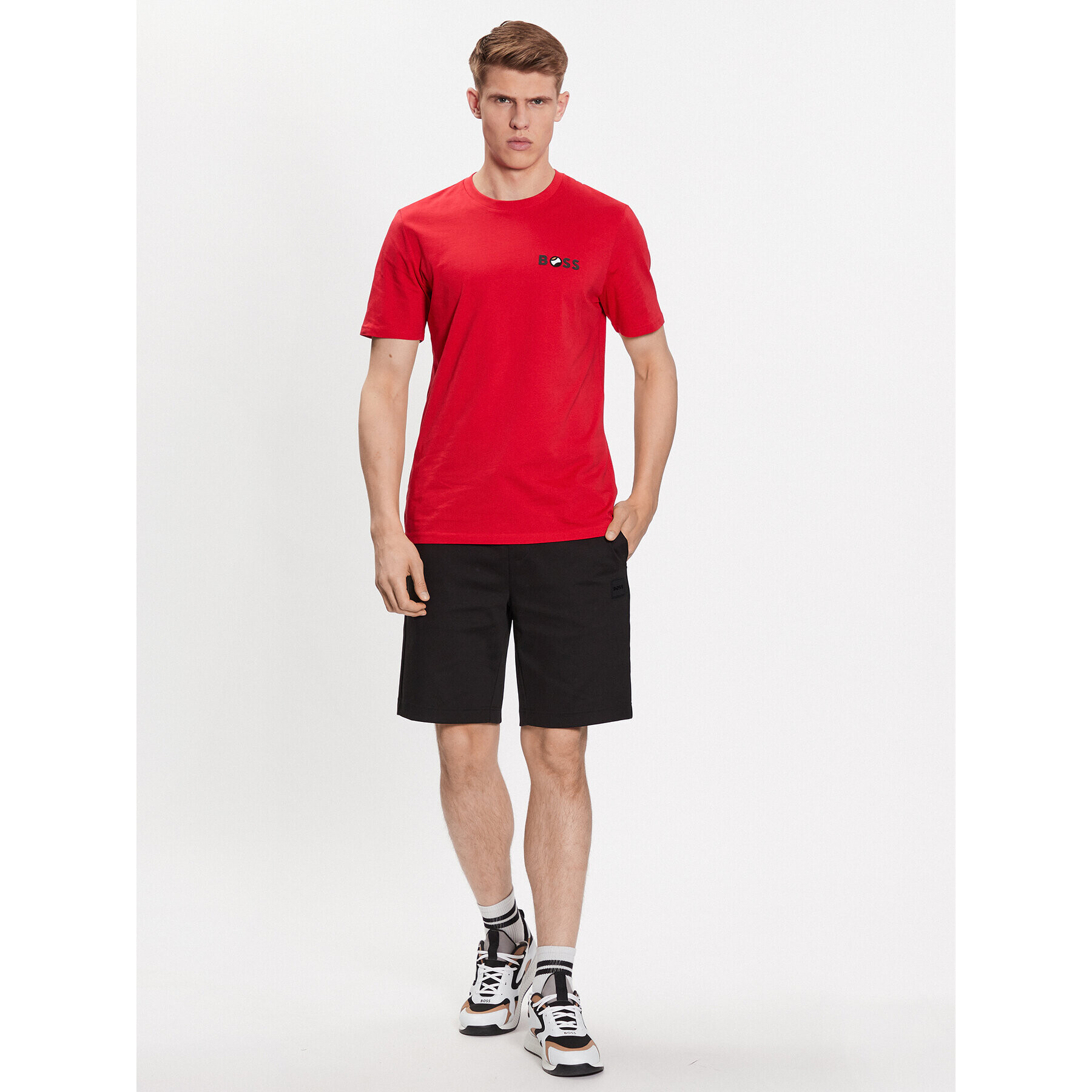 Boss Тишърт Tiburt 50489420 Червен Regular Fit - Pepit.bg
