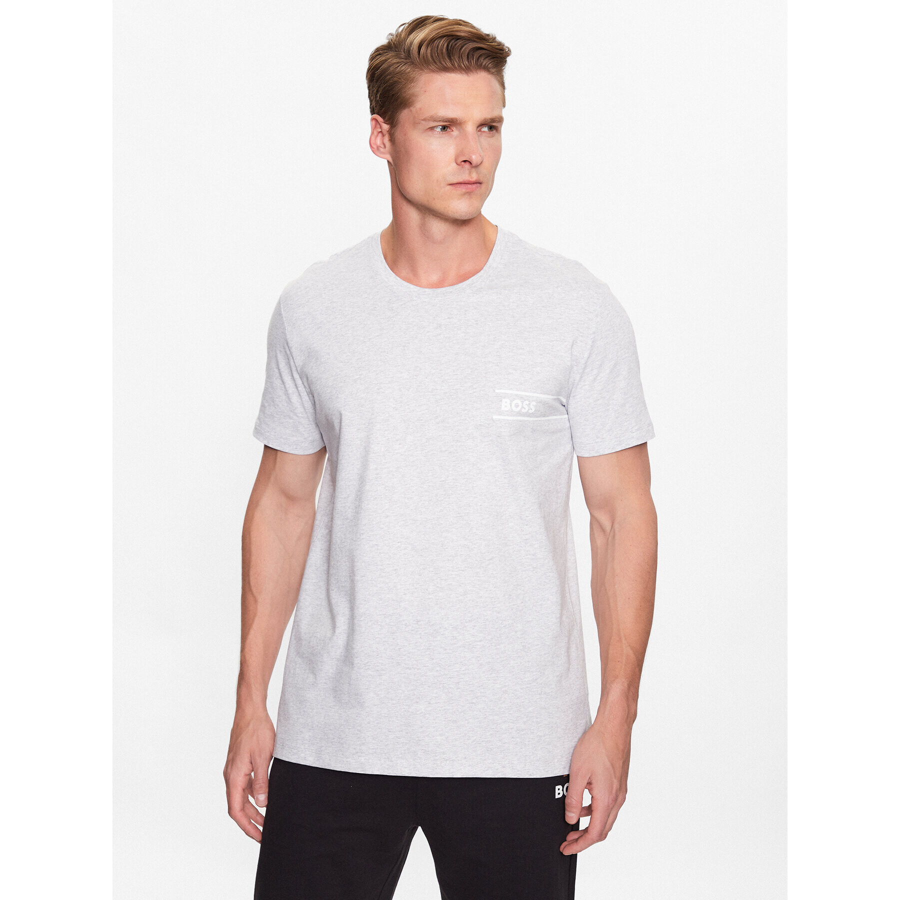Boss Тишърт 50489442 Сив Regular Fit - Pepit.bg