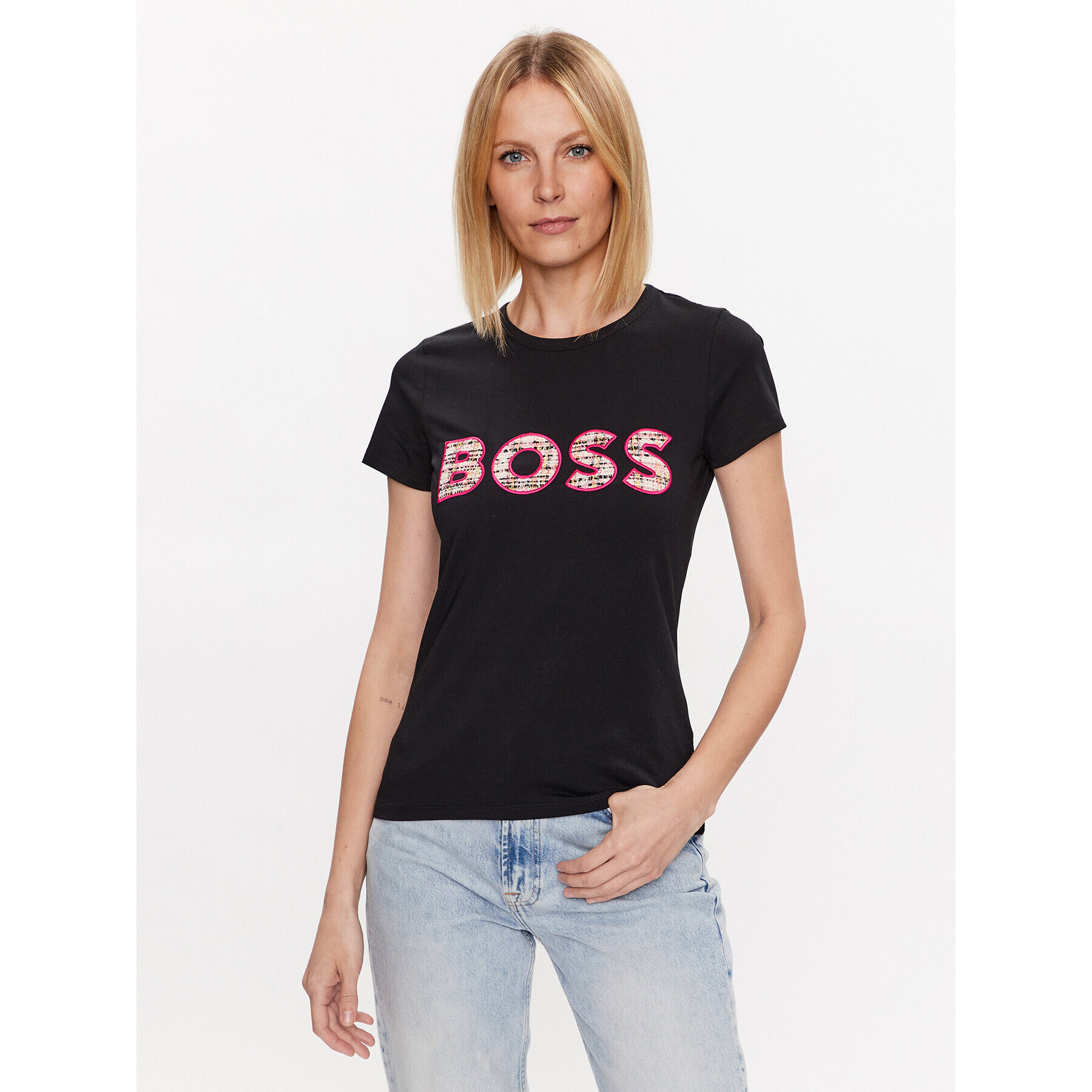 Boss Тишърт Logo 50489531 Черен Slim Fit - Pepit.bg