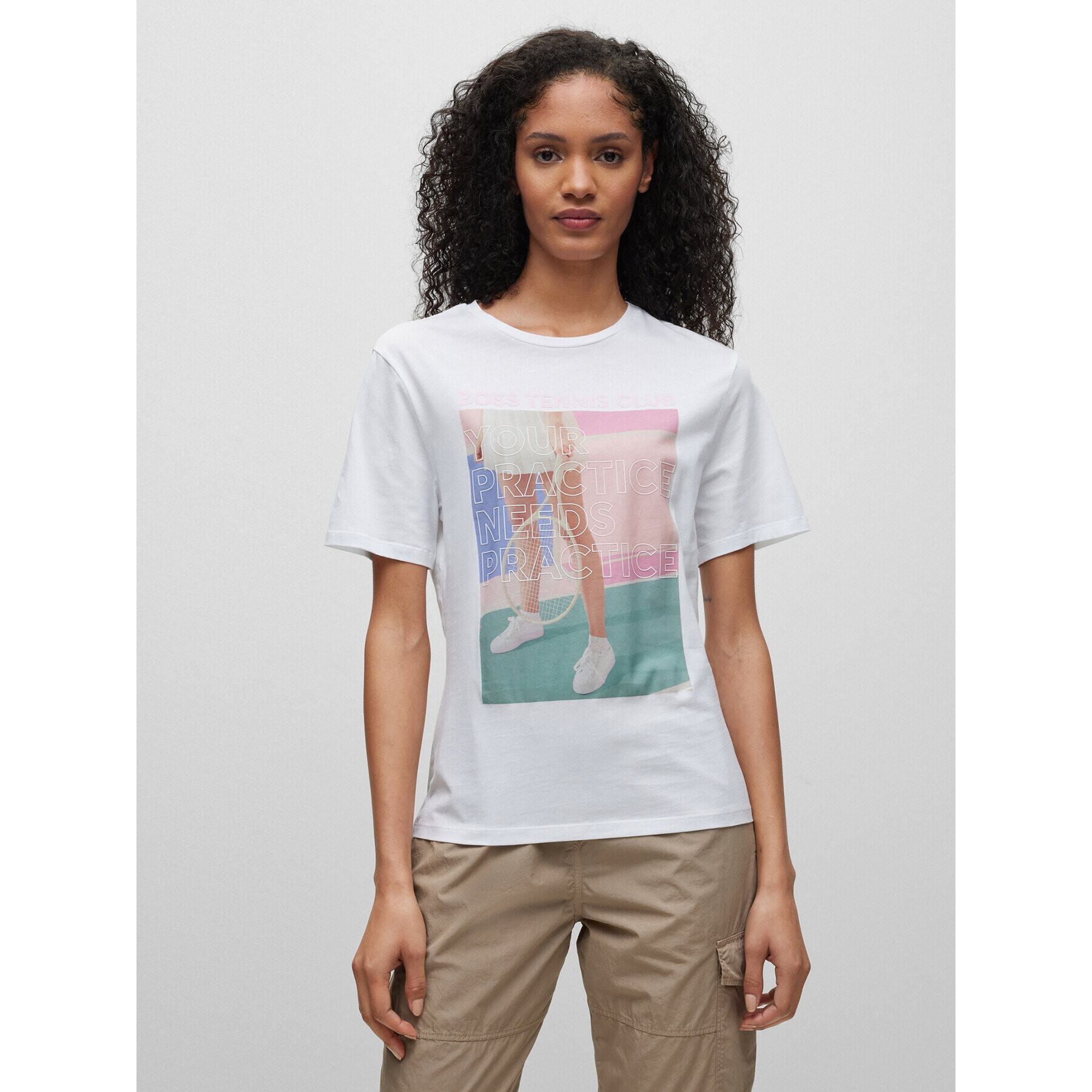 Boss Тишърт 50489585 Бял Regular Fit - Pepit.bg