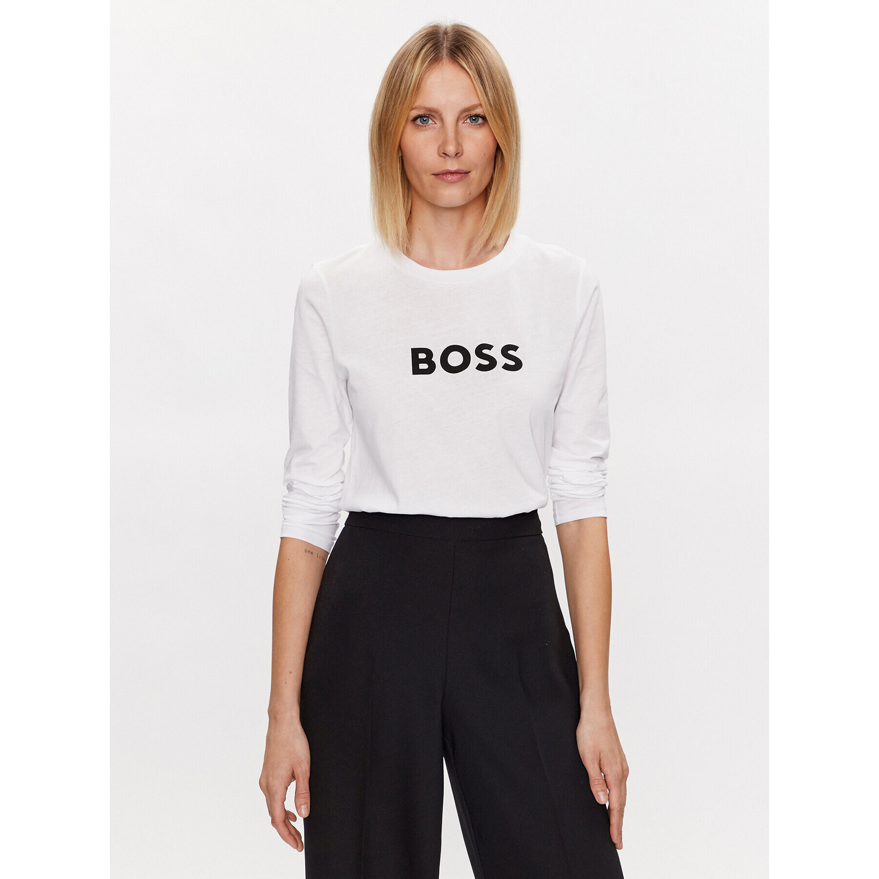 Boss Блуза Logo 50489592 Бял Regular Fit - Pepit.bg