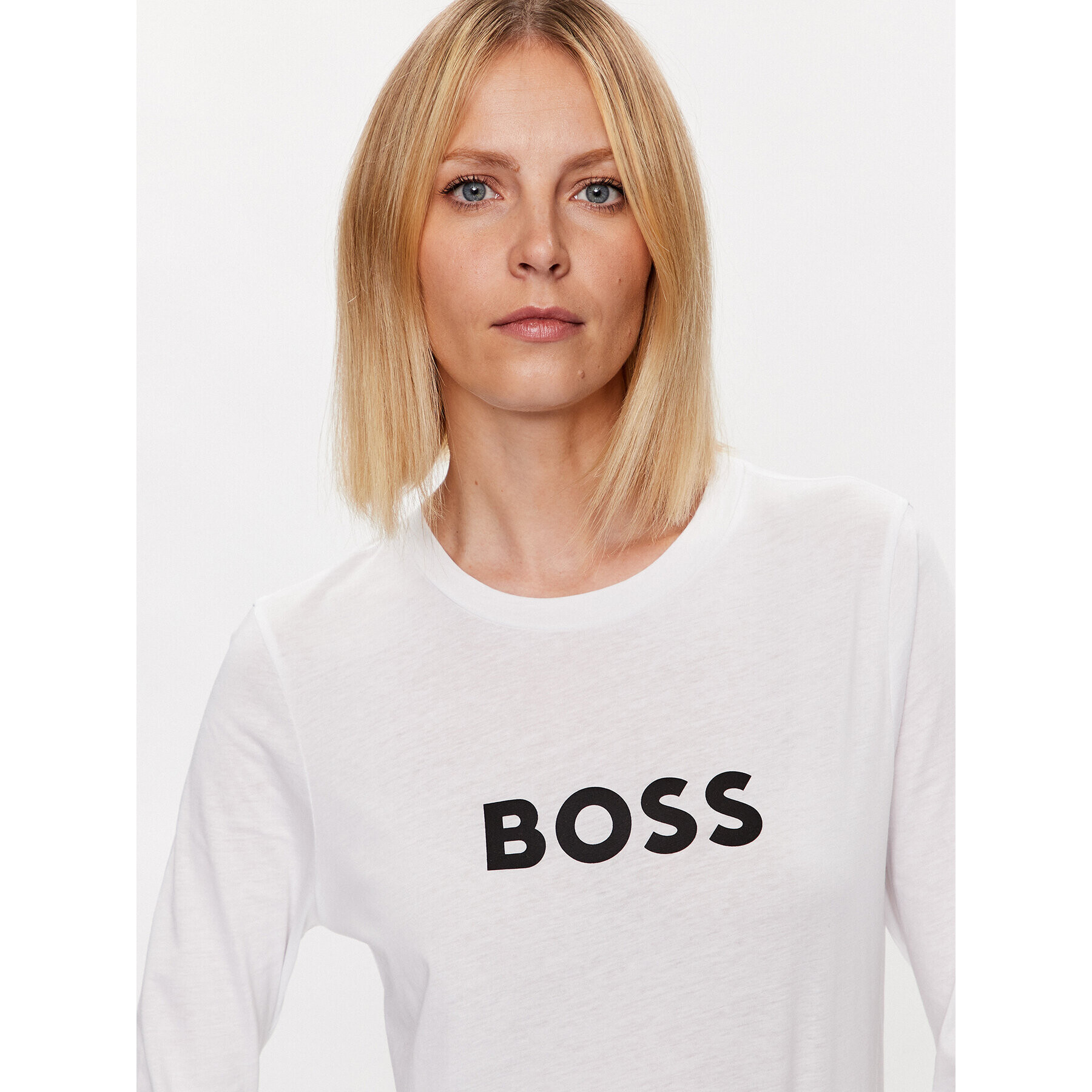 Boss Блуза Logo 50489592 Бял Regular Fit - Pepit.bg