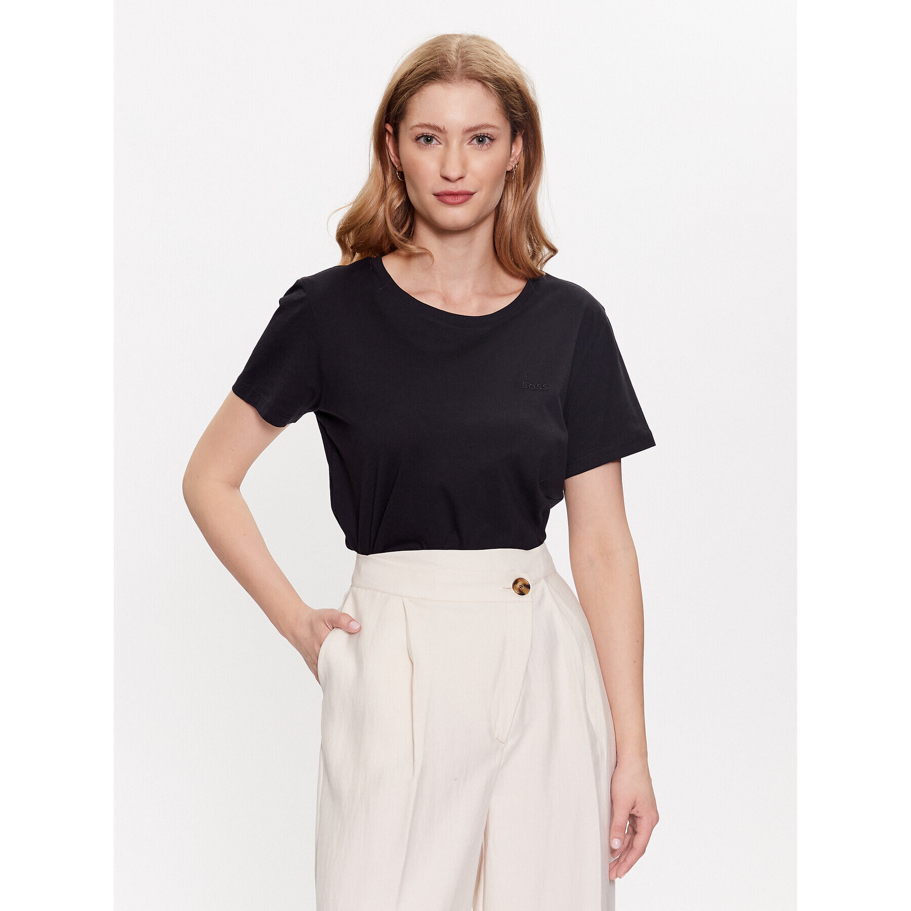 Boss Тишърт 50489871 Черен Slim Fit - Pepit.bg