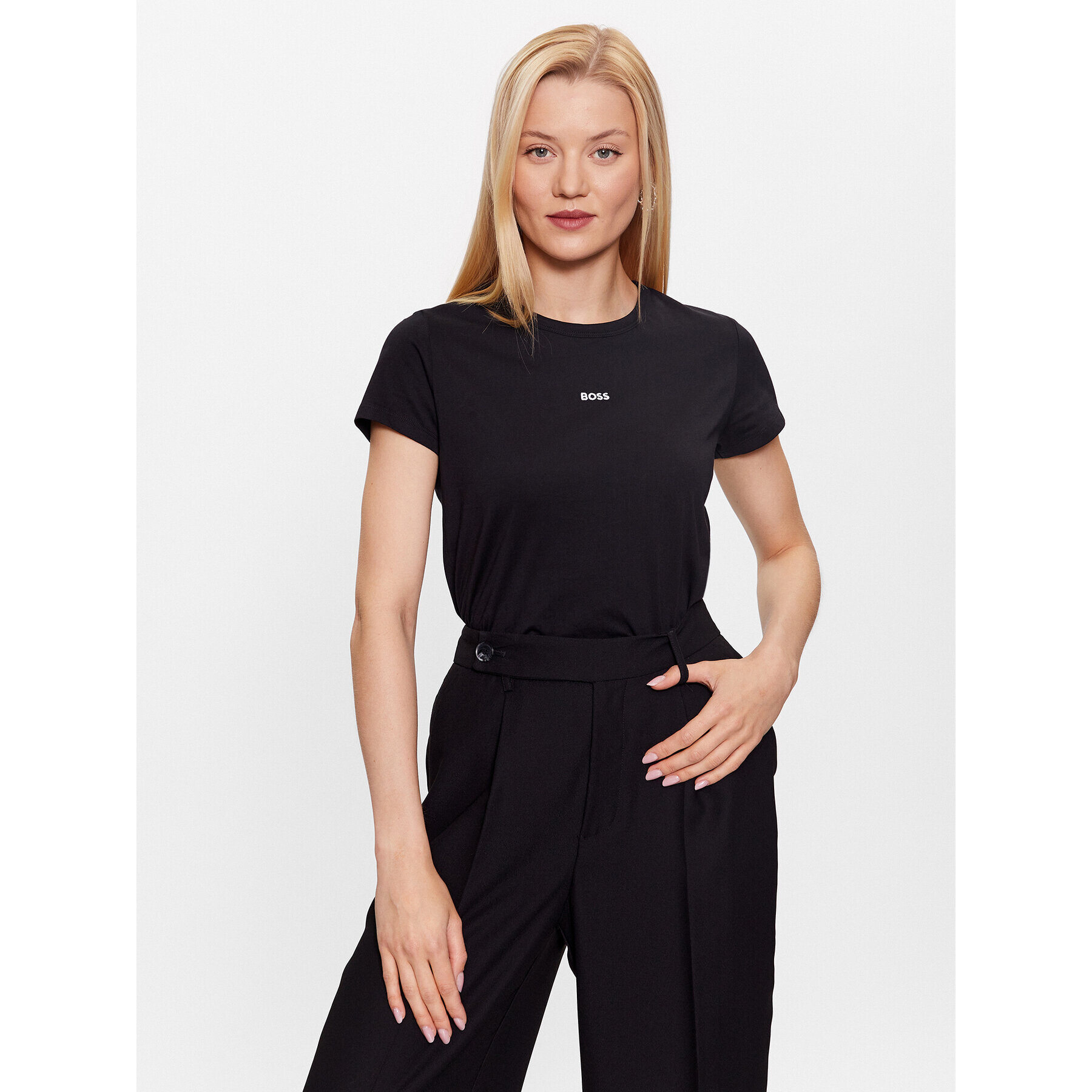 Boss Тишърт Eventsa 50490018 Черен Slim Fit - Pepit.bg