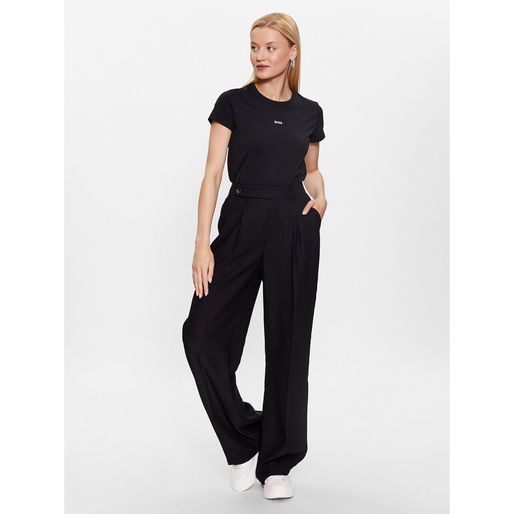 Boss Тишърт Eventsa 50490018 Черен Slim Fit - Pepit.bg