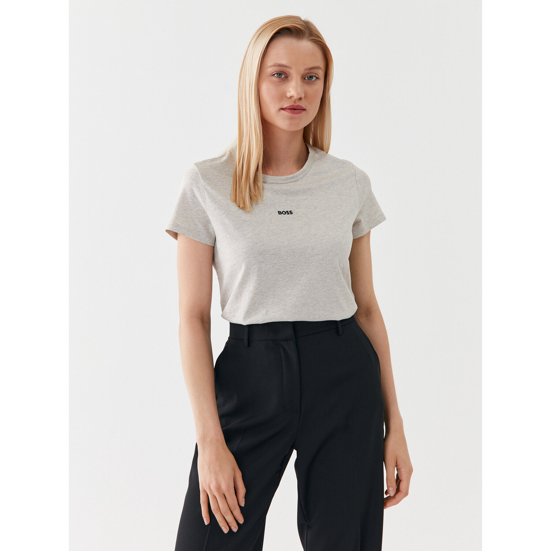 Boss Тишърт 50490018 Сив Slim Fit - Pepit.bg