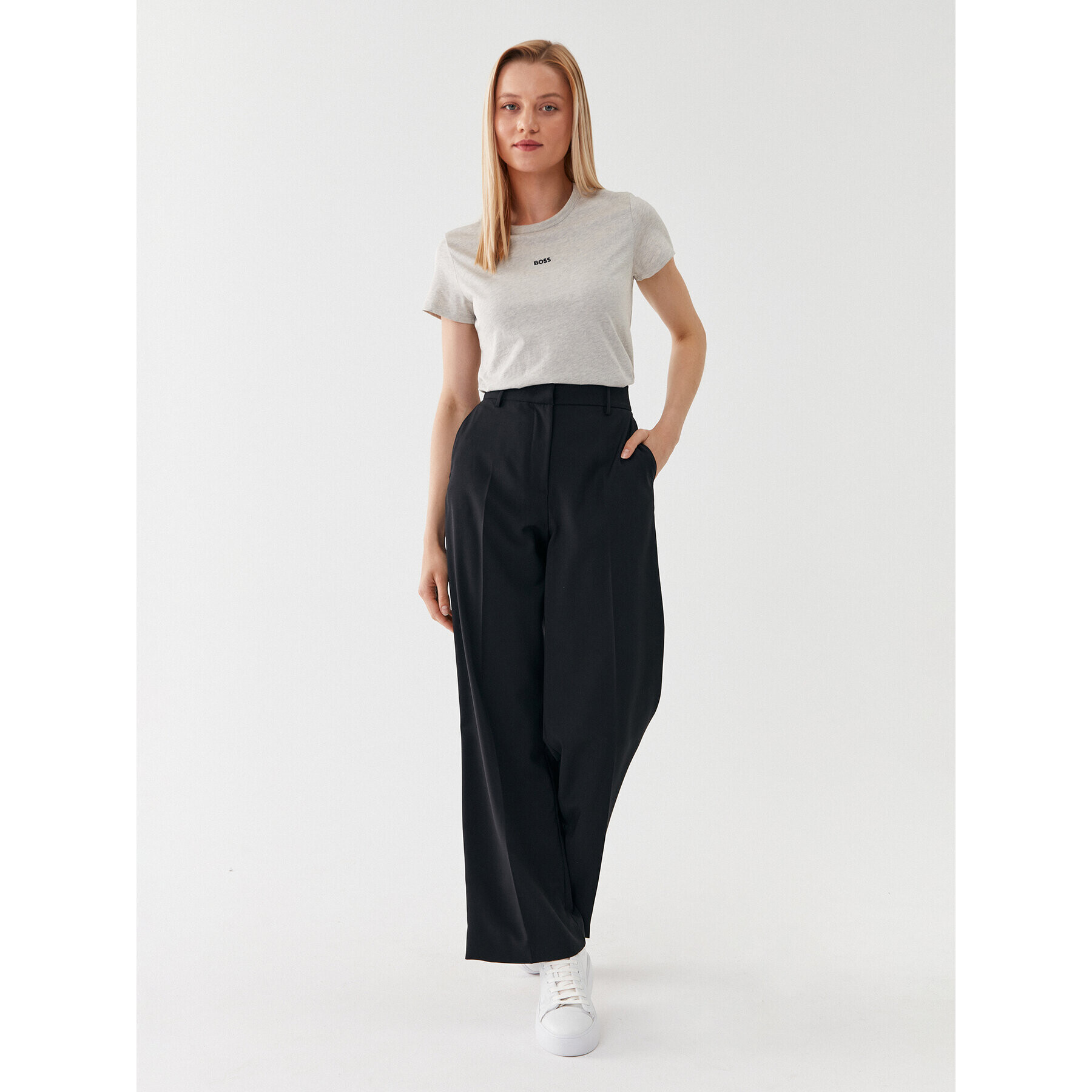 Boss Тишърт 50490018 Сив Slim Fit - Pepit.bg