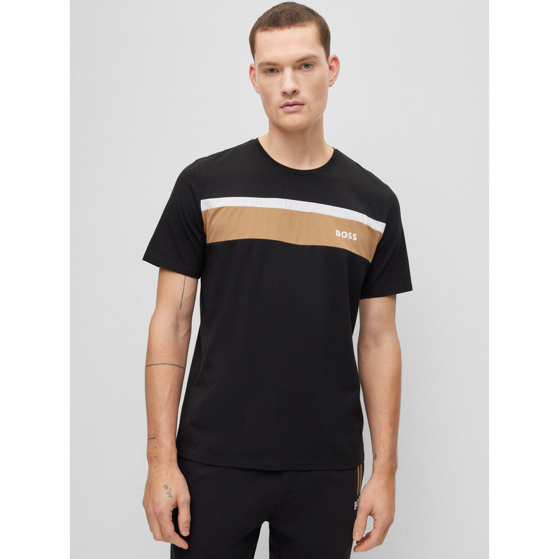 Boss Тишърт 50490923 Черен Regular Fit - Pepit.bg