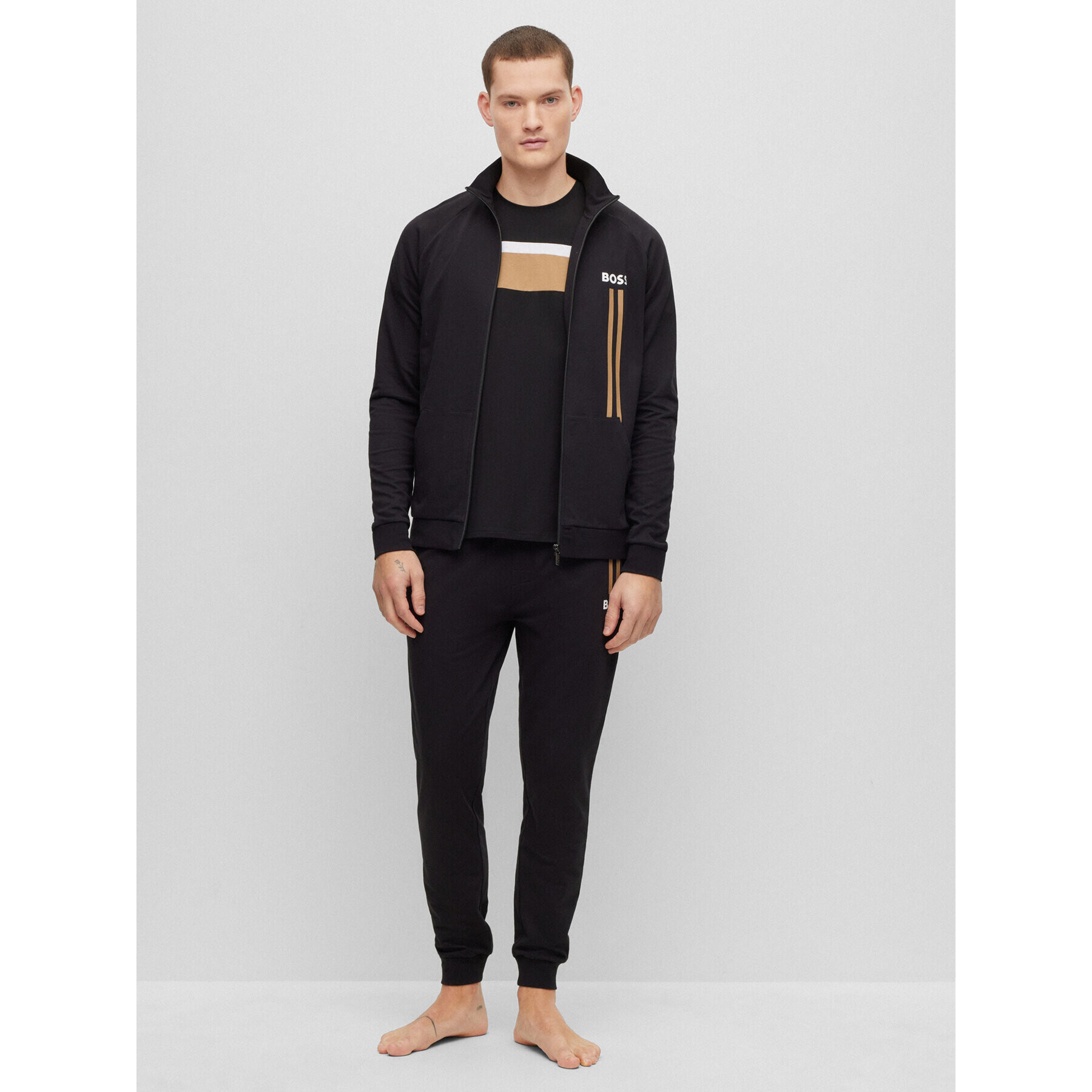 Boss Тишърт 50490923 Черен Regular Fit - Pepit.bg